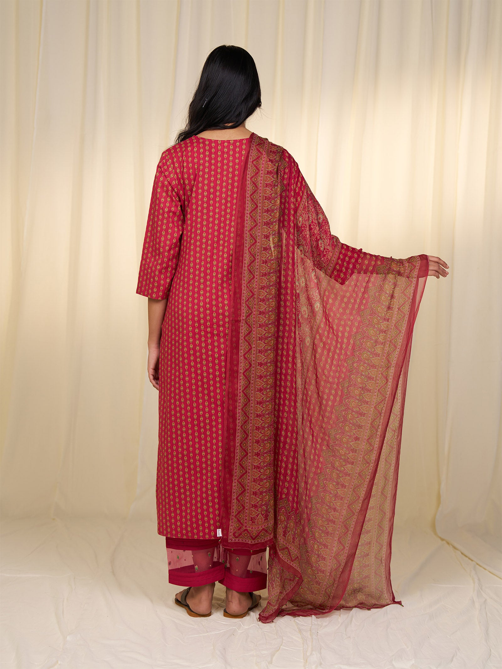 Indian Chintz Sherry Chiffon Dupatta