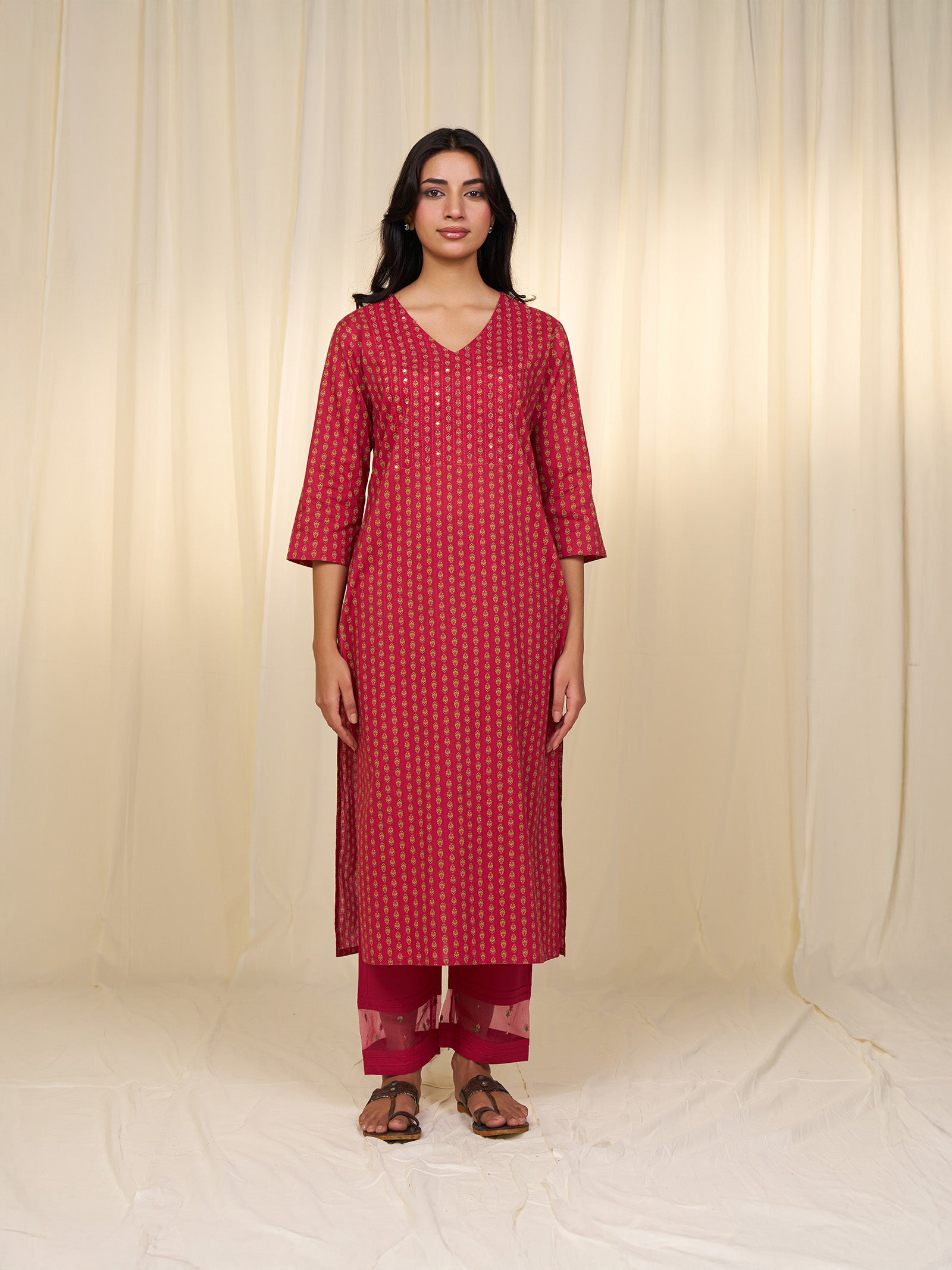 Indian Chintz Sherry Cotton Kurta