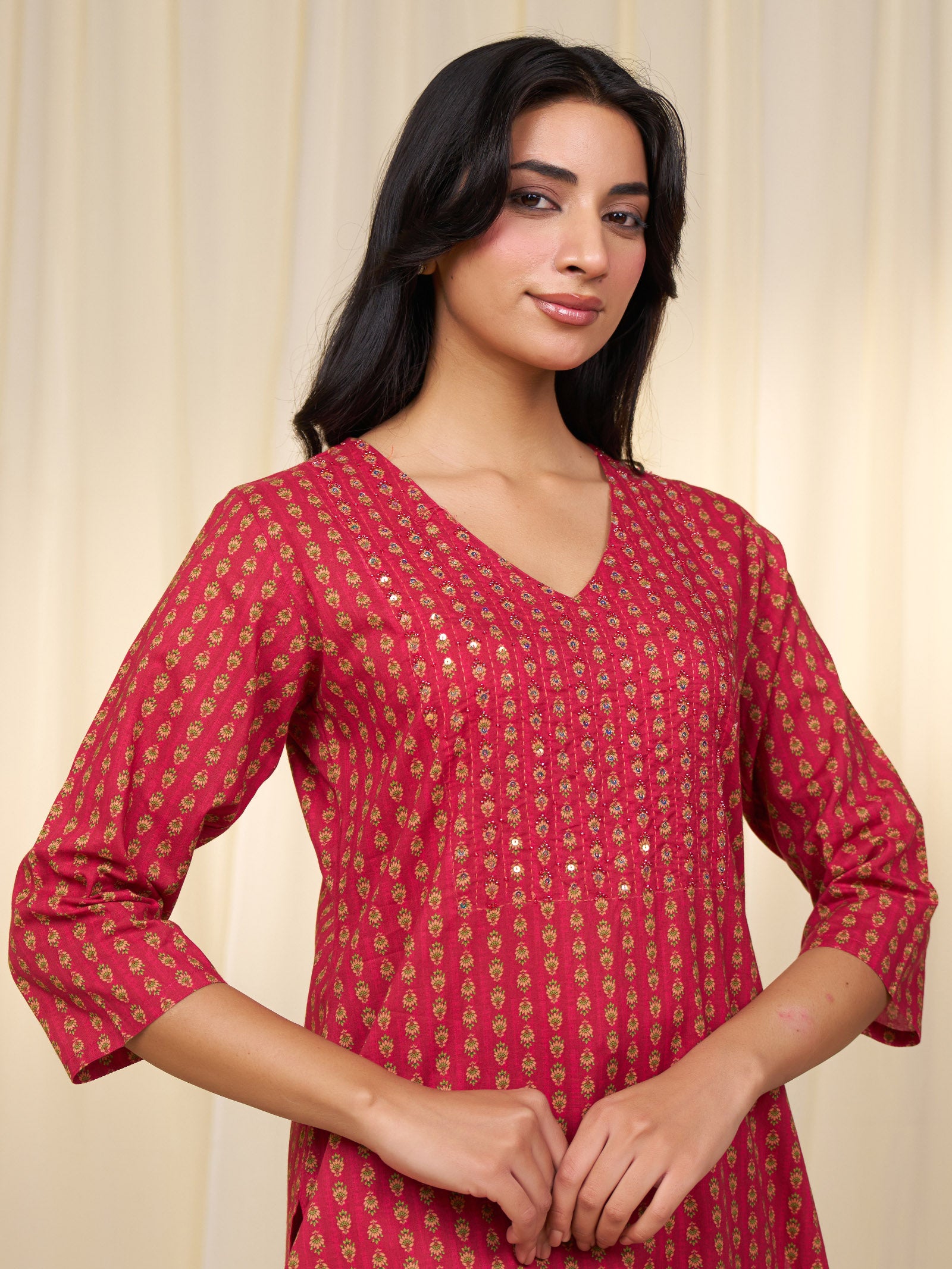 Indian Chintz Sherry Cotton Kurta