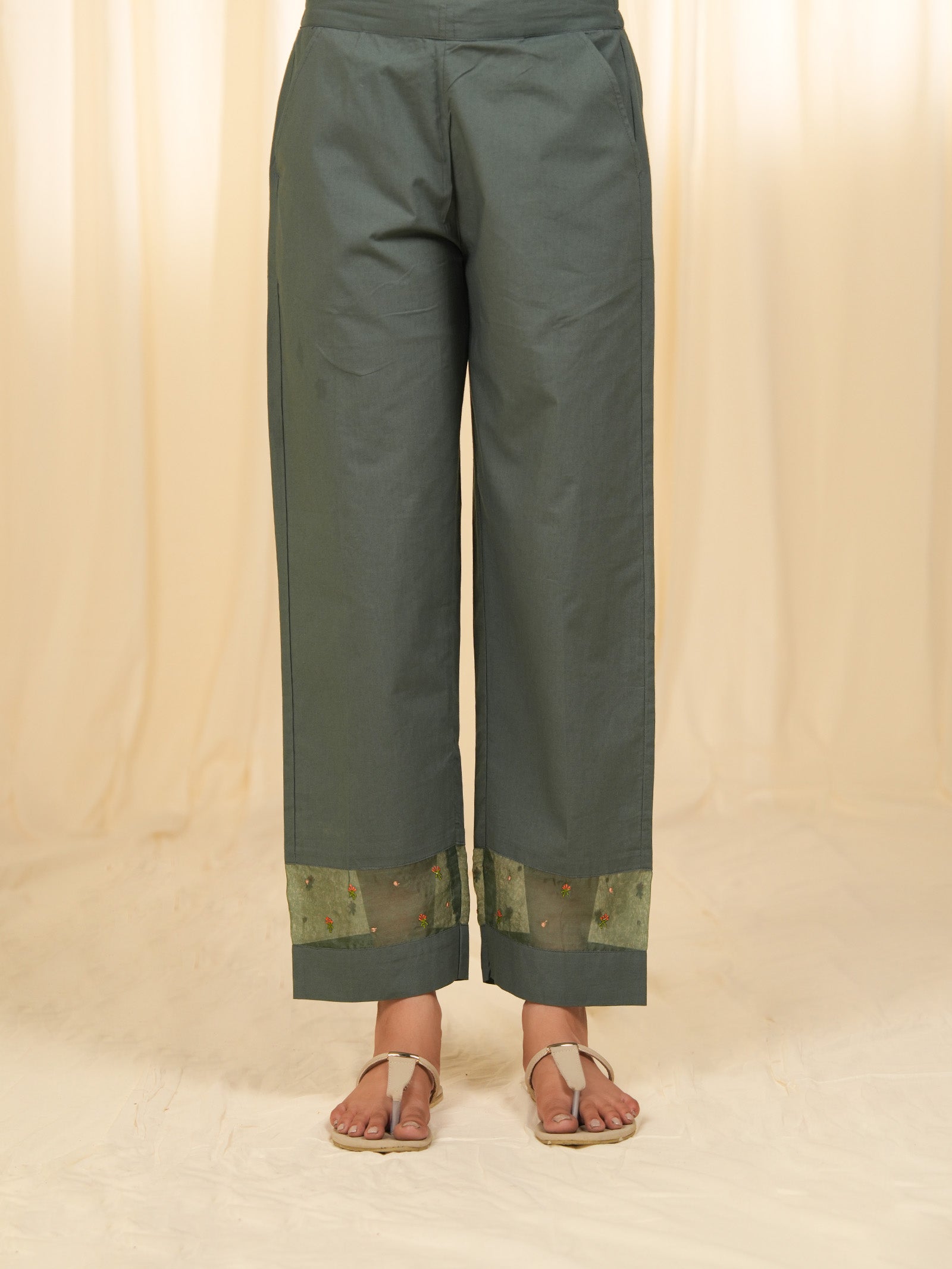 Indian Chintz Tarnish Cotton Straight Pants