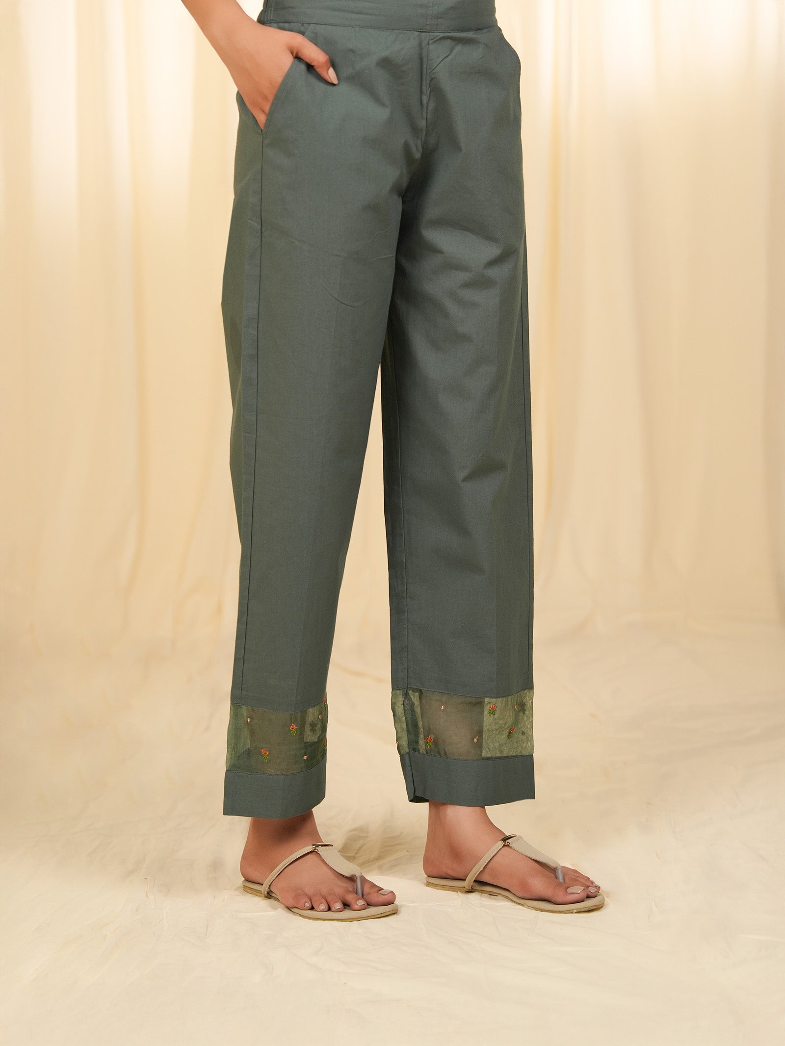 Indian Chintz Tarnish Cotton Straight Pants
