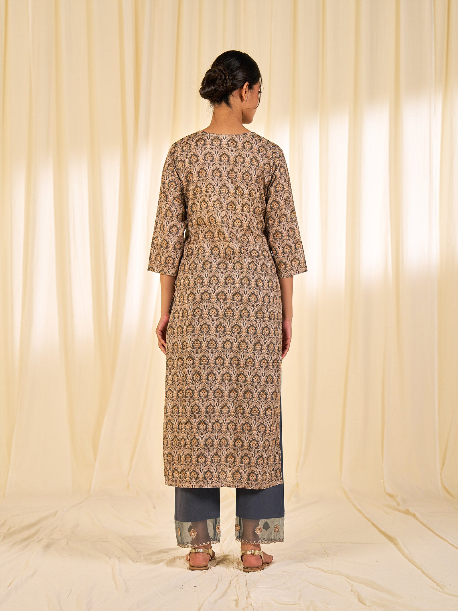 Indian Chintz Truffle Cotton Kurta