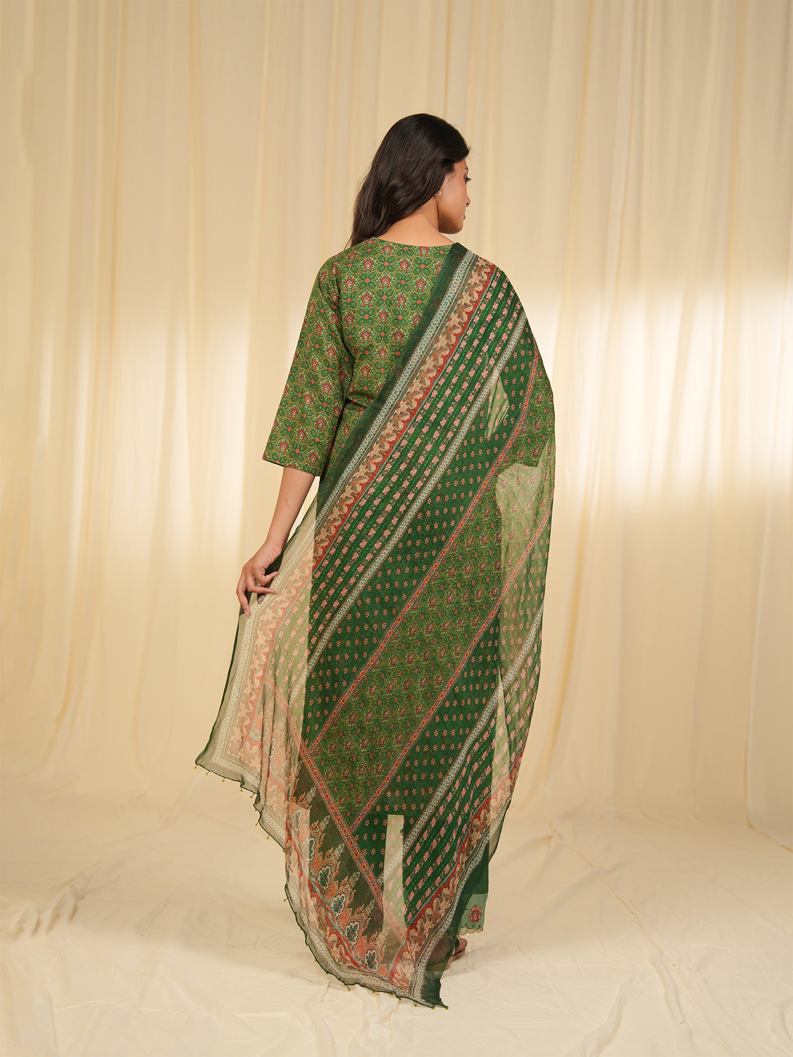 Indian Chintz Verdant Chiffon Dupatta