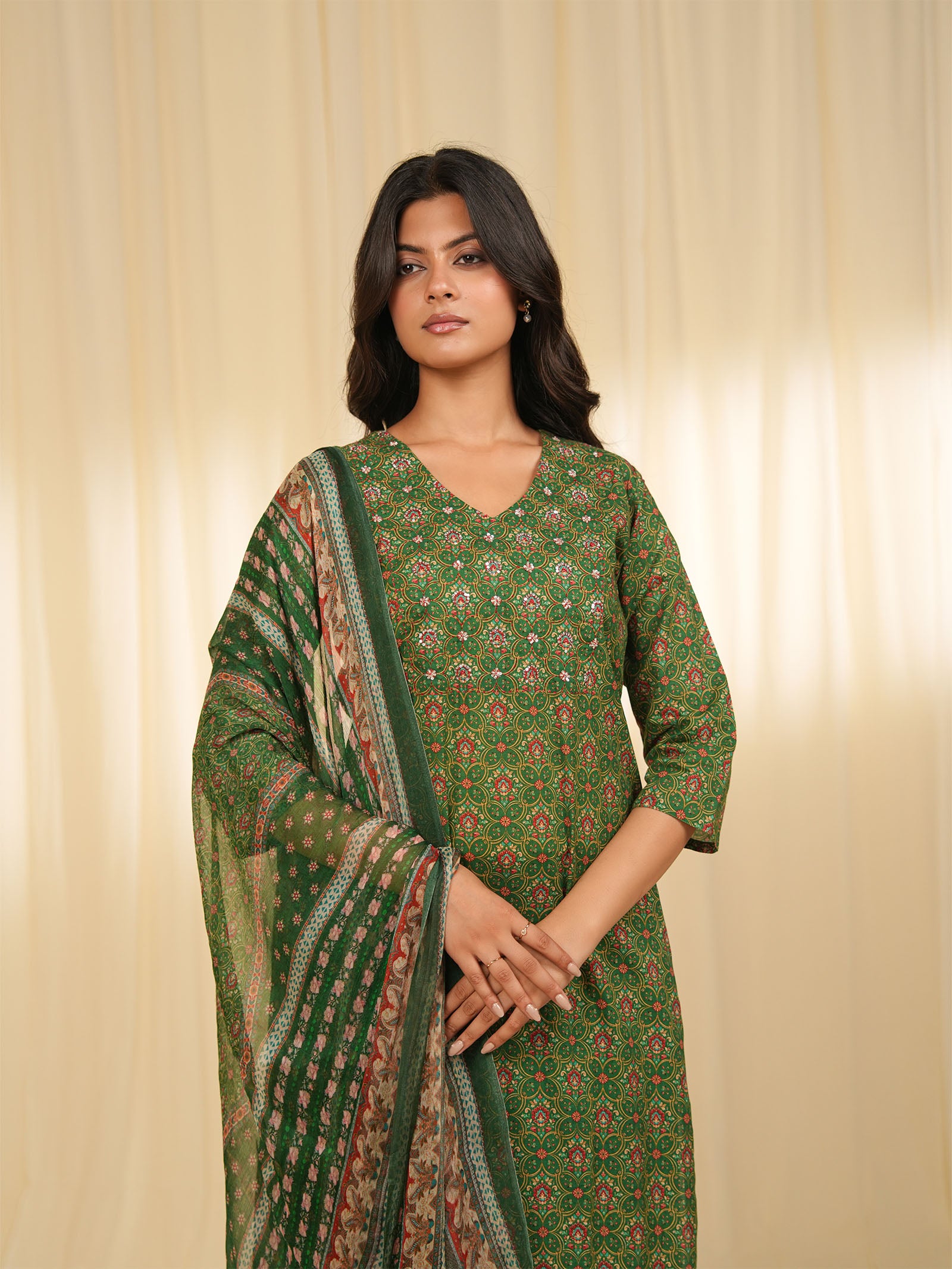 Indian Chintz Verdant Chiffon Dupatta