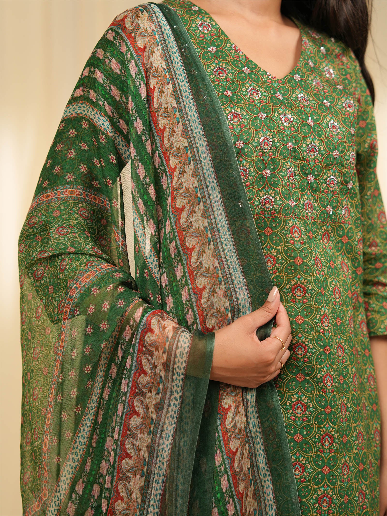 Indian Chintz Verdant Chiffon Dupatta