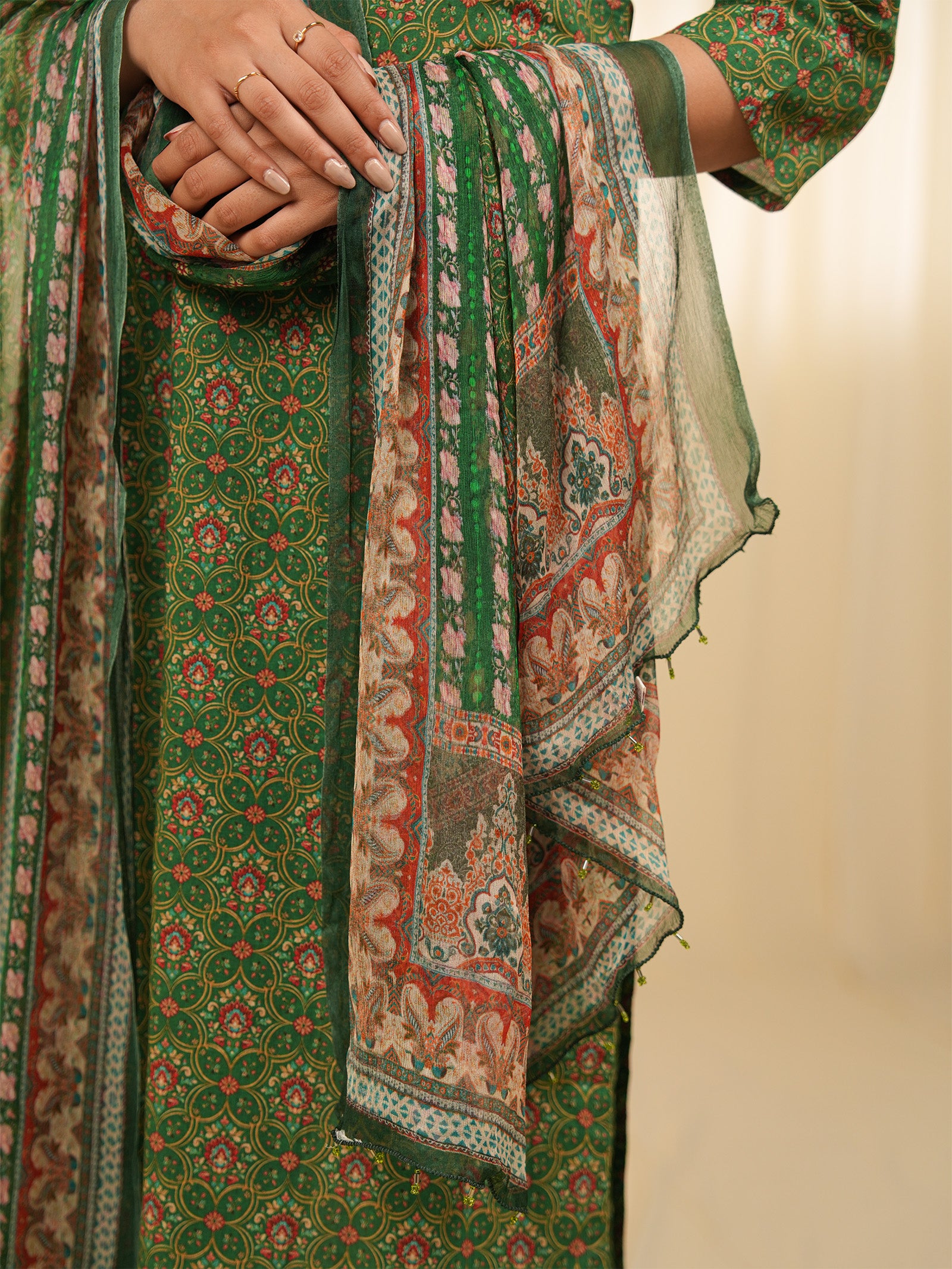 Indian Chintz Verdant Chiffon Dupatta