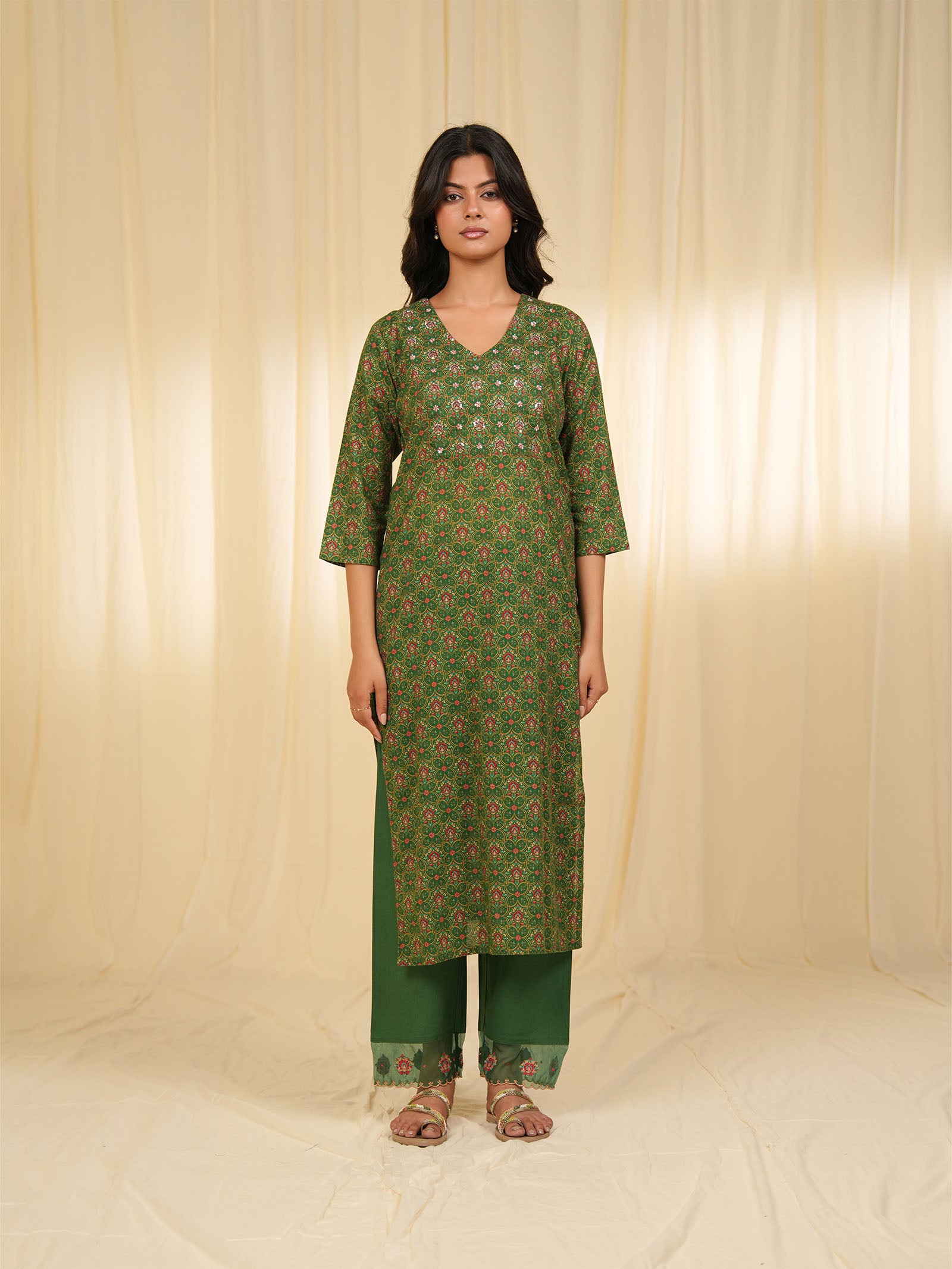 Indian Chintz Verdant Cotton Kurta