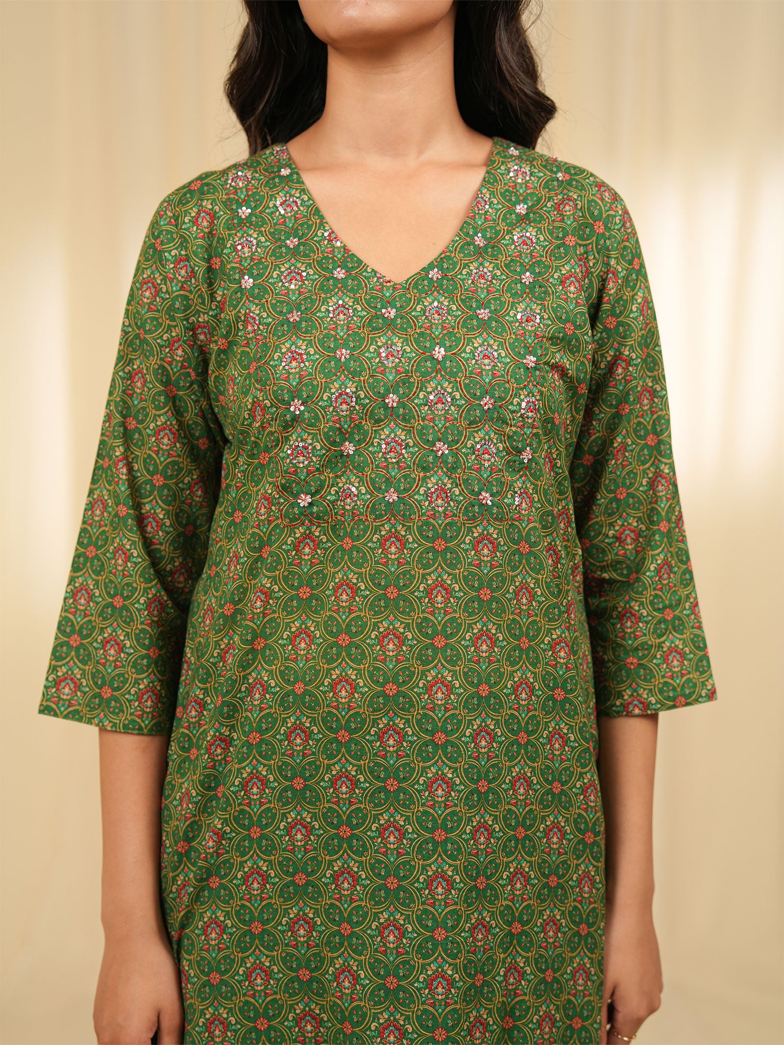 Indian Chintz Verdant Cotton Kurta