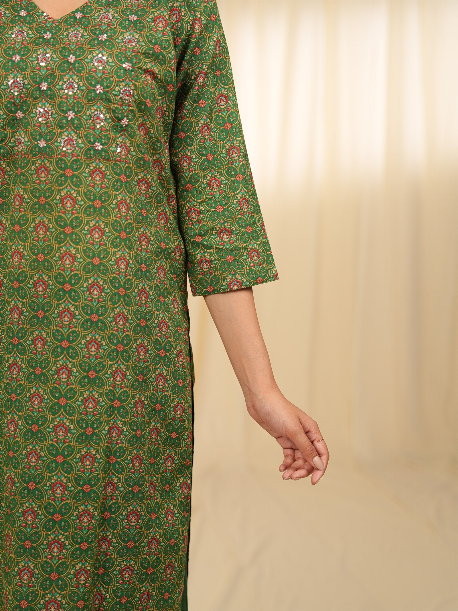 Indian Chintz Verdant Cotton Kurta