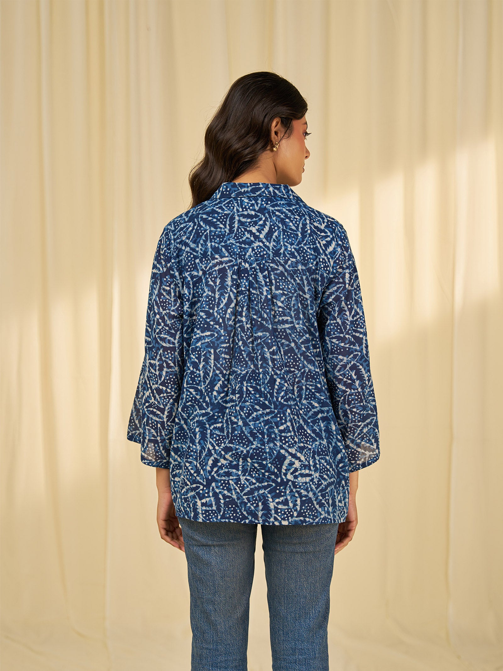 Indigo Leaf Cotton Shirt