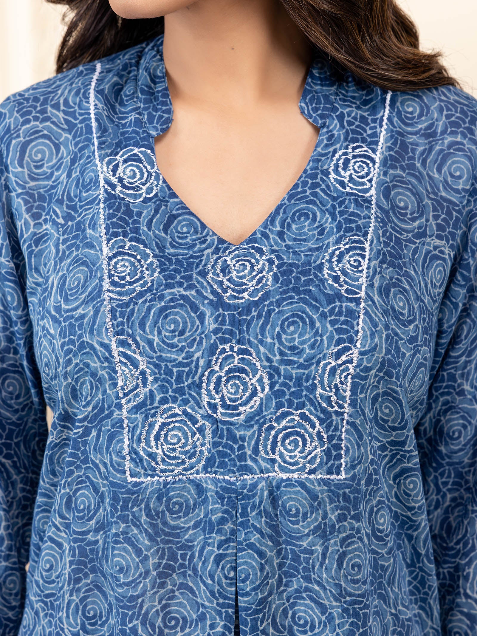 Indigo Roses Voile Kurti