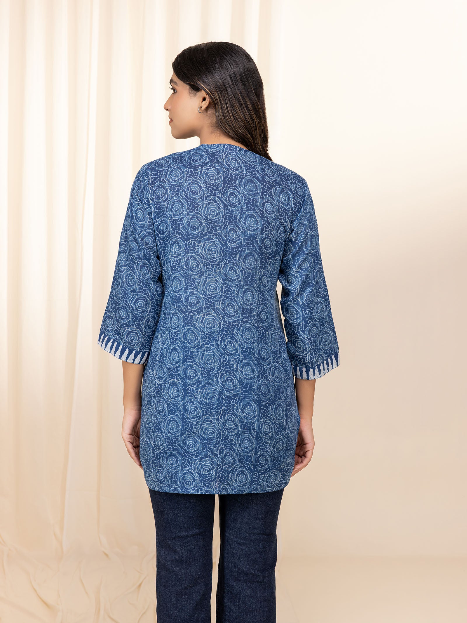 Indigo Roses Voile Kurti