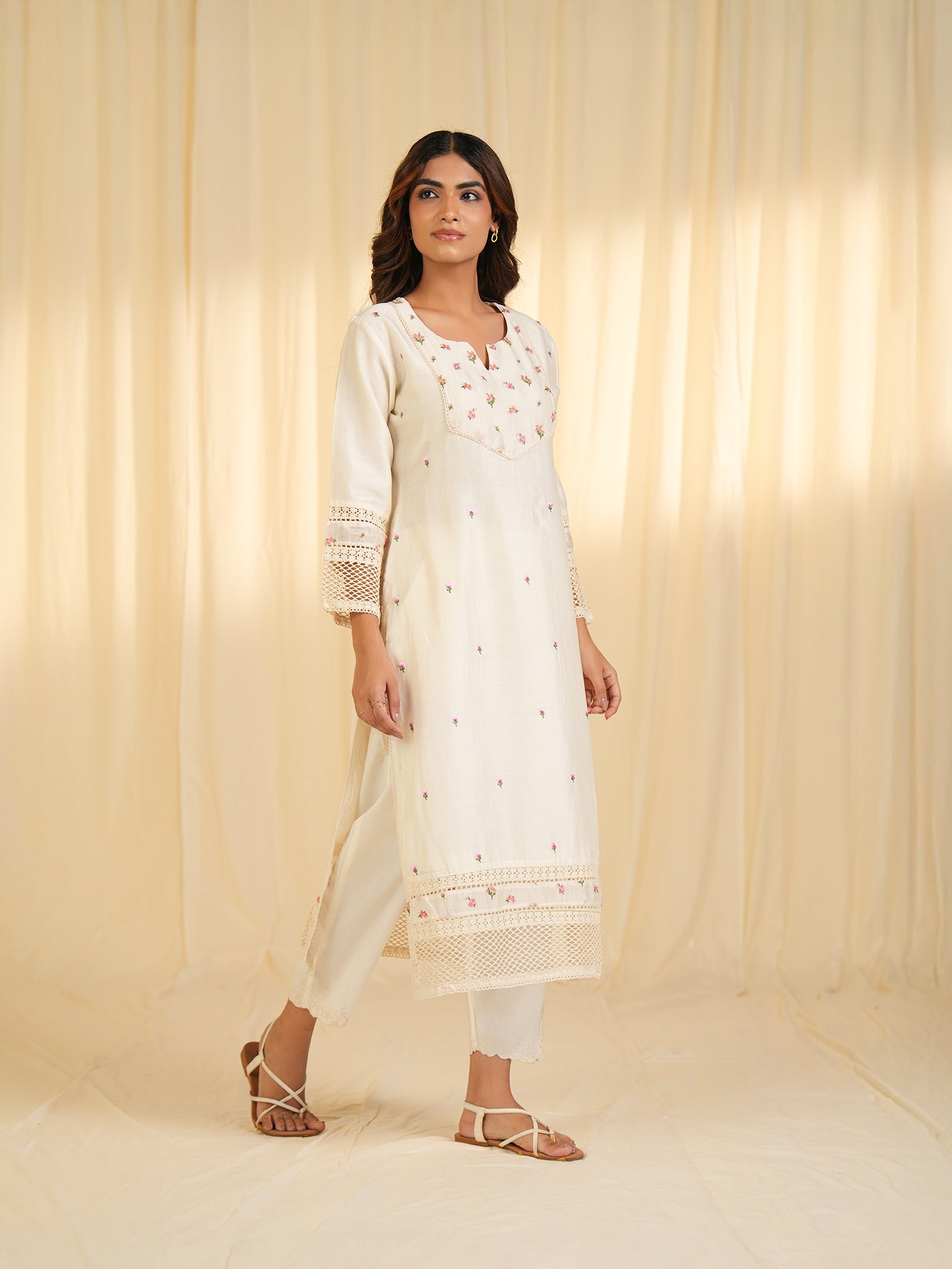 Ivory Whisper Chanderi Kurta