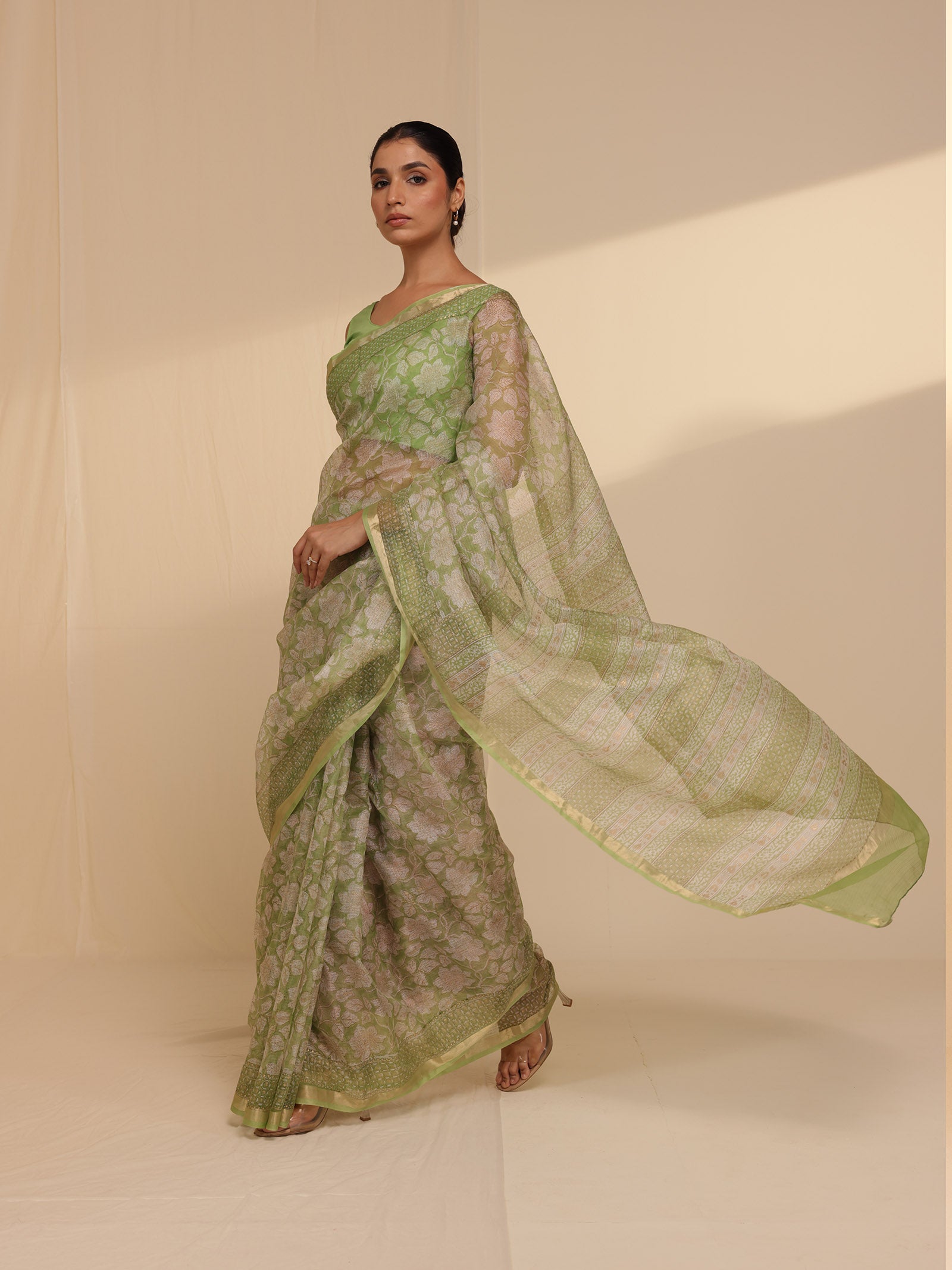 Emerald Kota Silk Saree