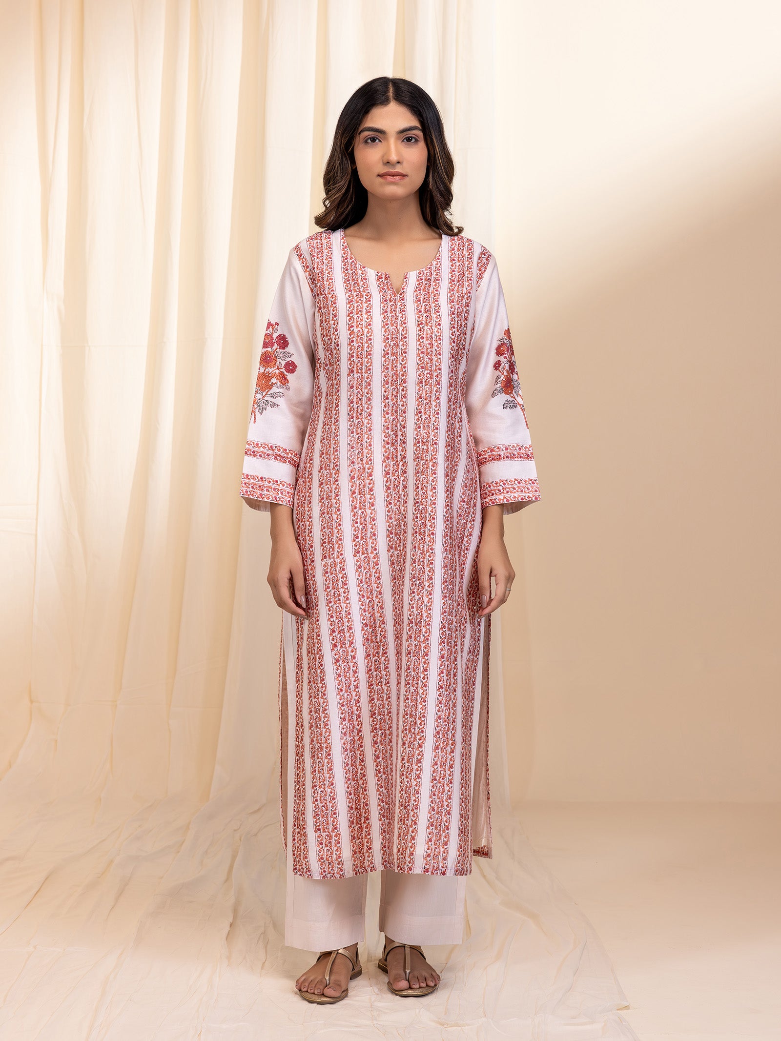 Butter and Blush Chanderi Kurta