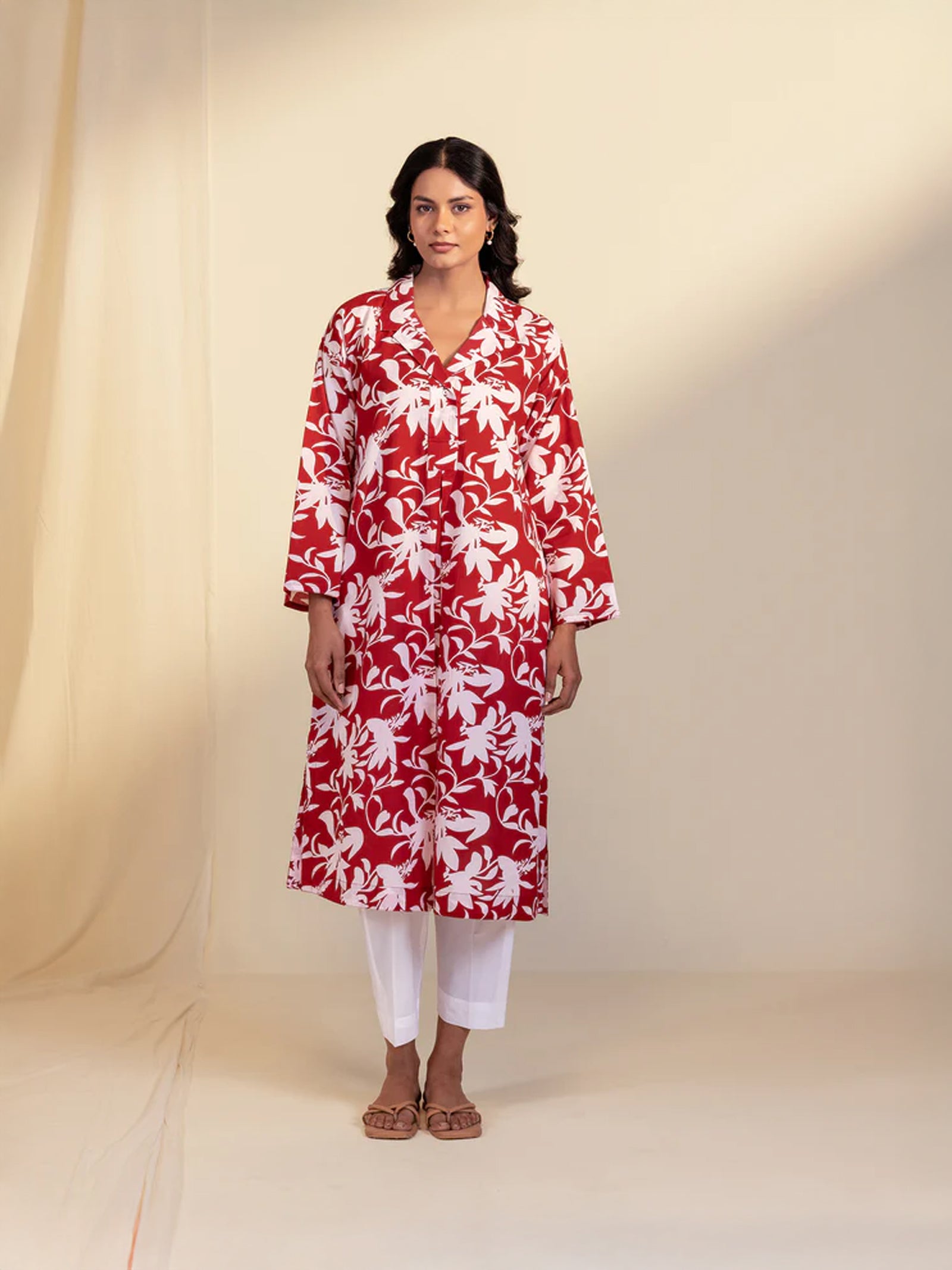 Cranberry Snow Cotton Kurta