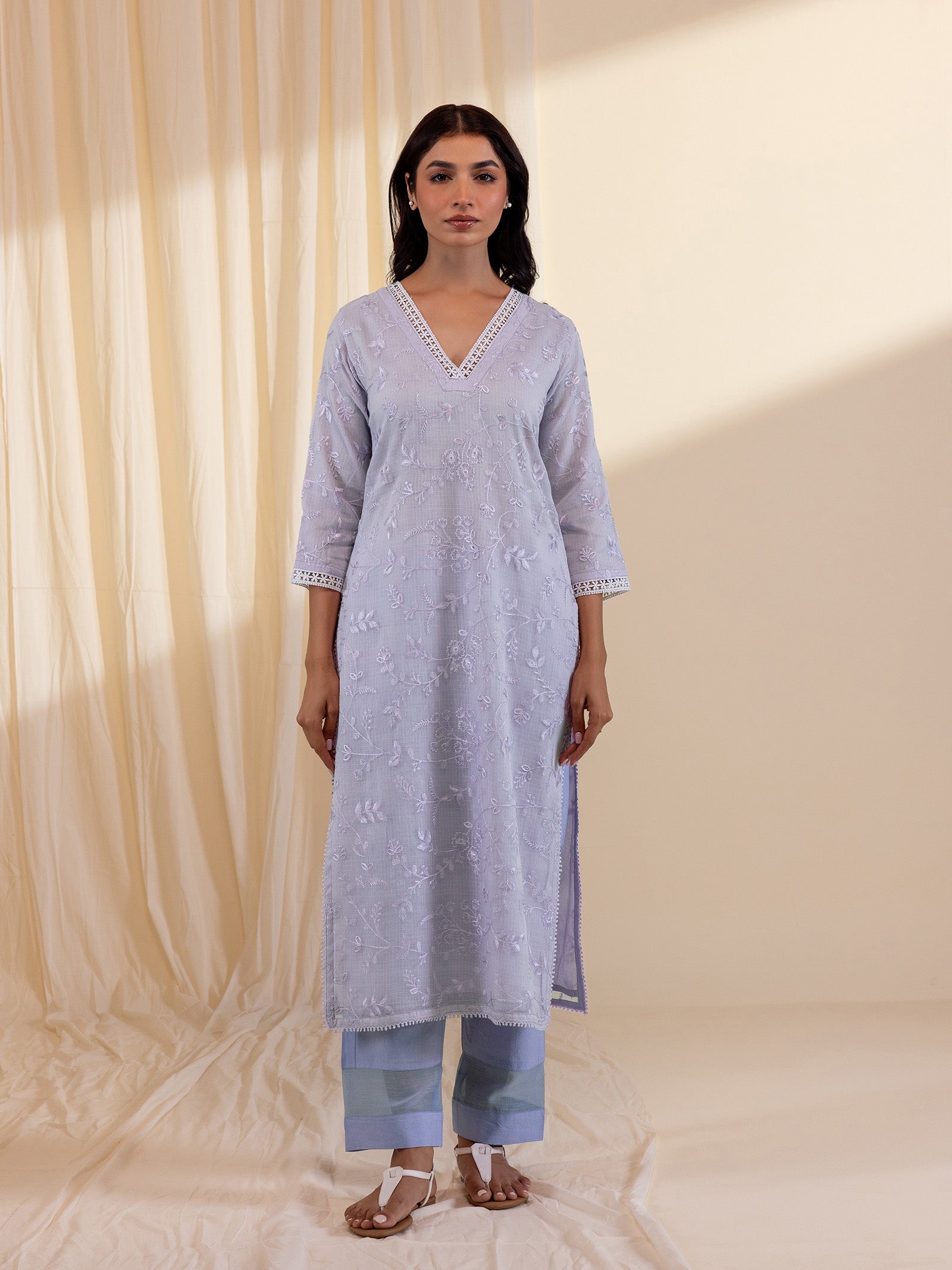Kota Jaal Purple Kurta