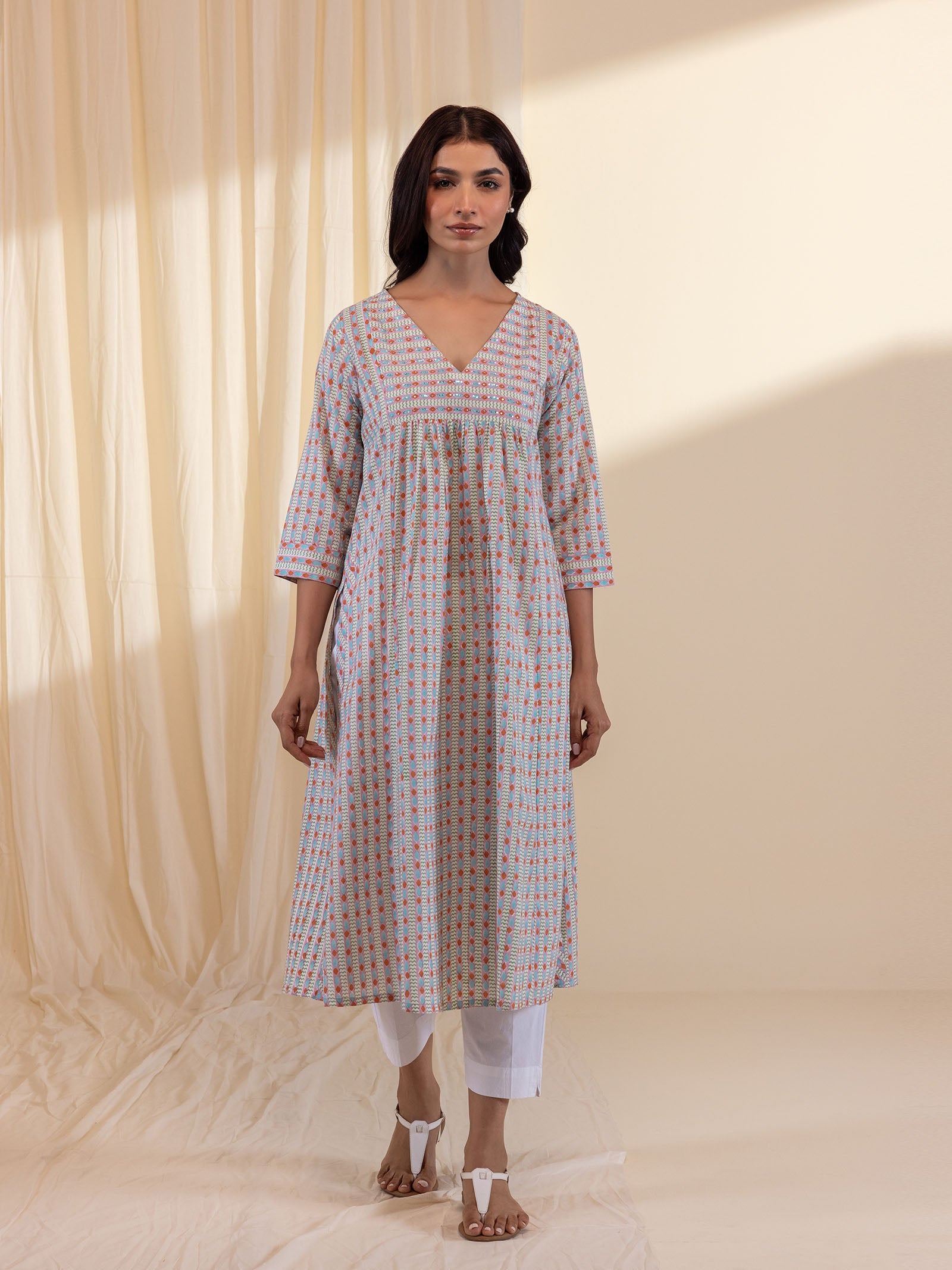 Rust Stone Cotton Kurta
