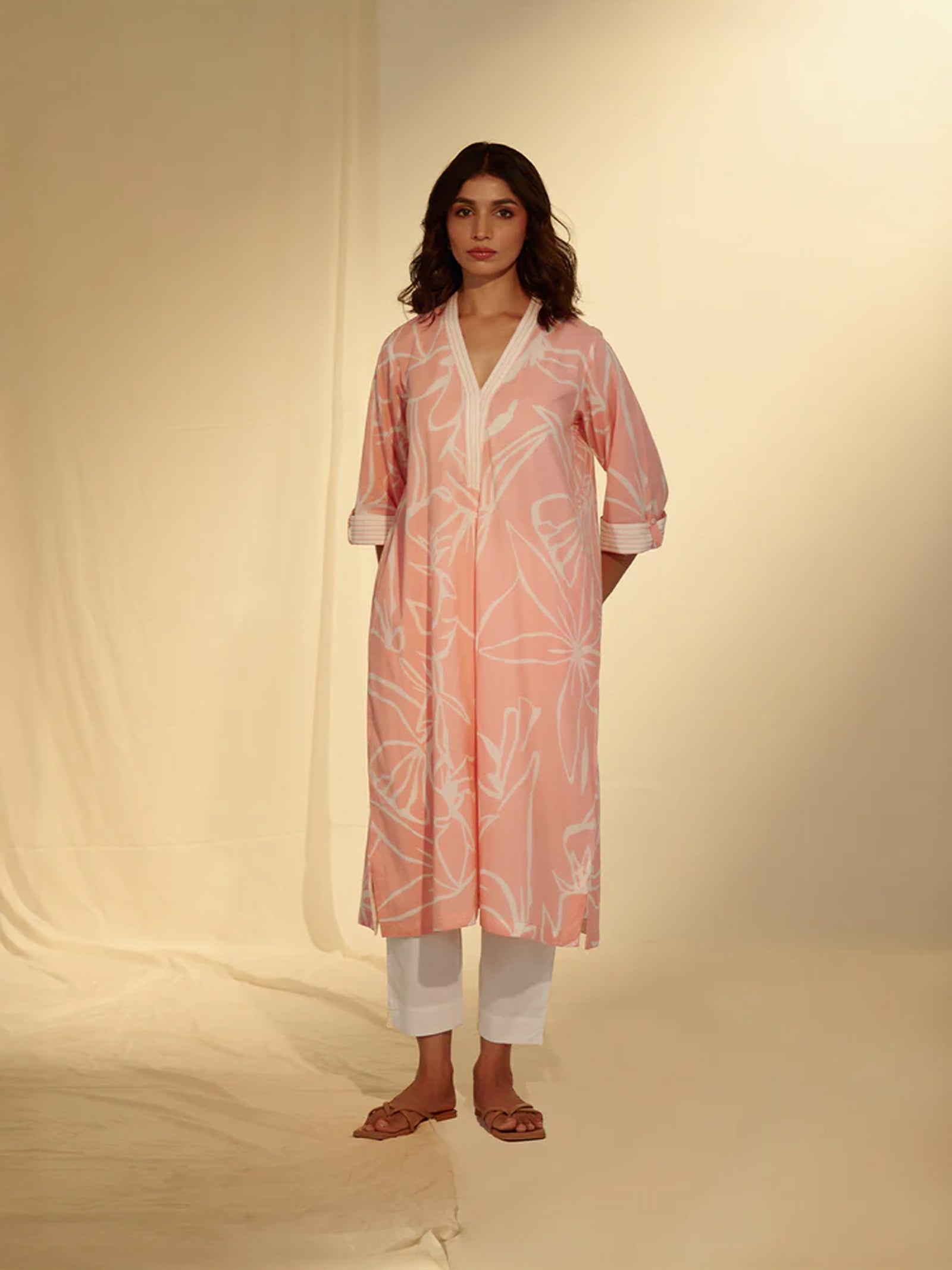 Bubblegum Pink Cotton Kurta