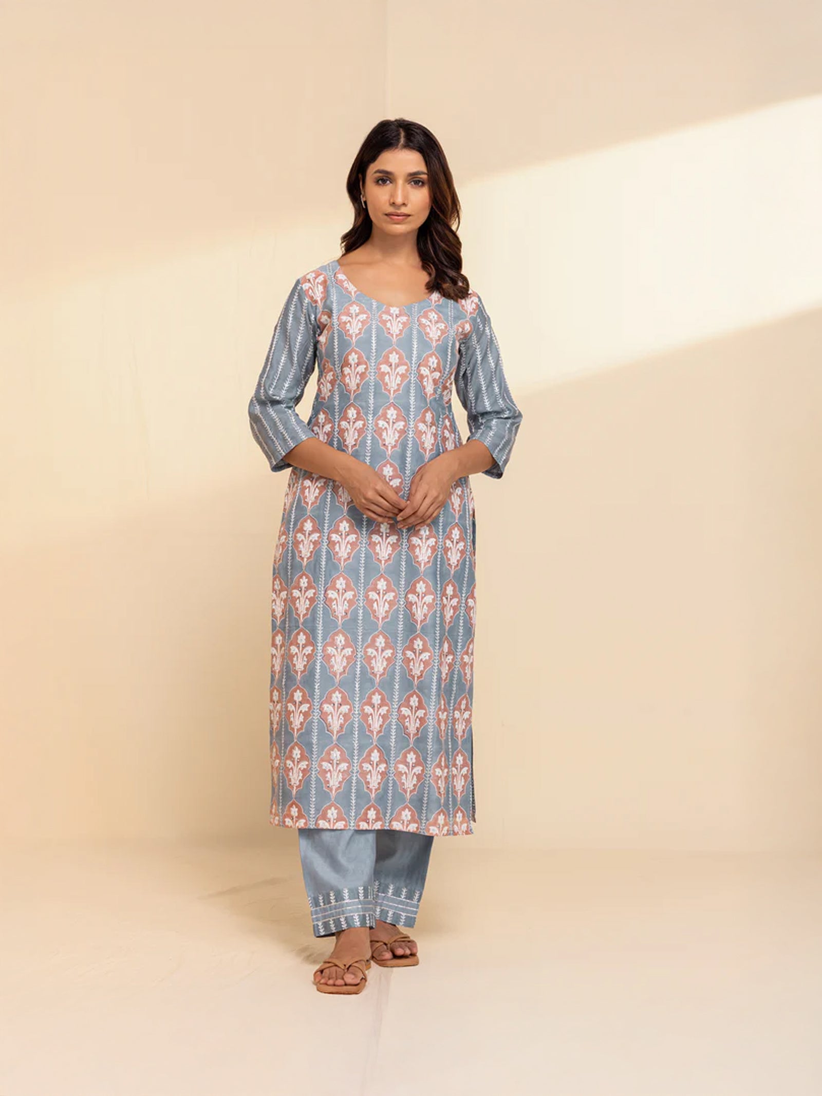 Coral Island Chanderi Kurta