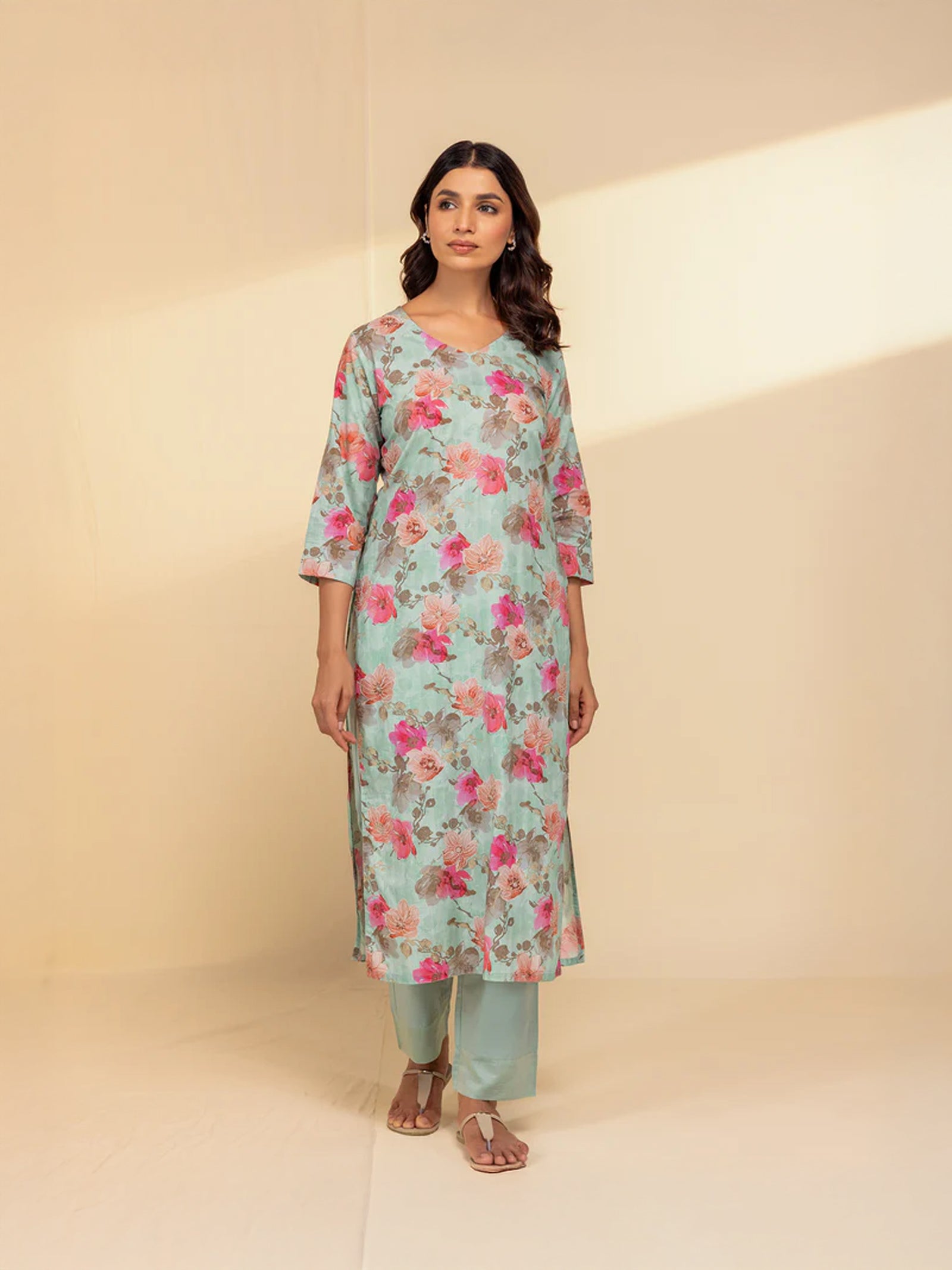 Coral Sea Cotton Kurta