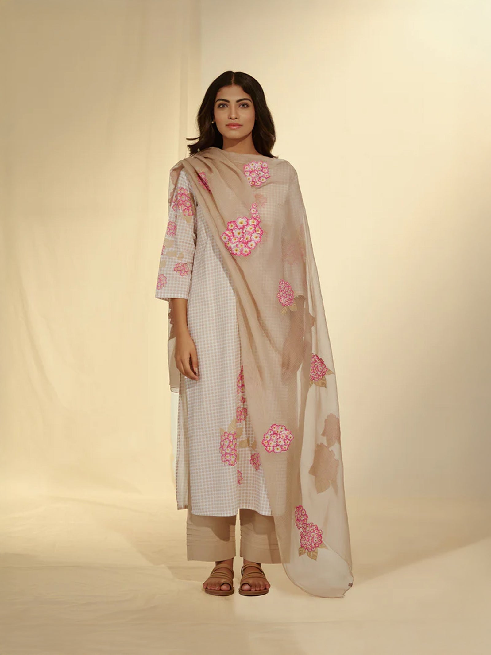Dots and Flowers Cotton Kurta