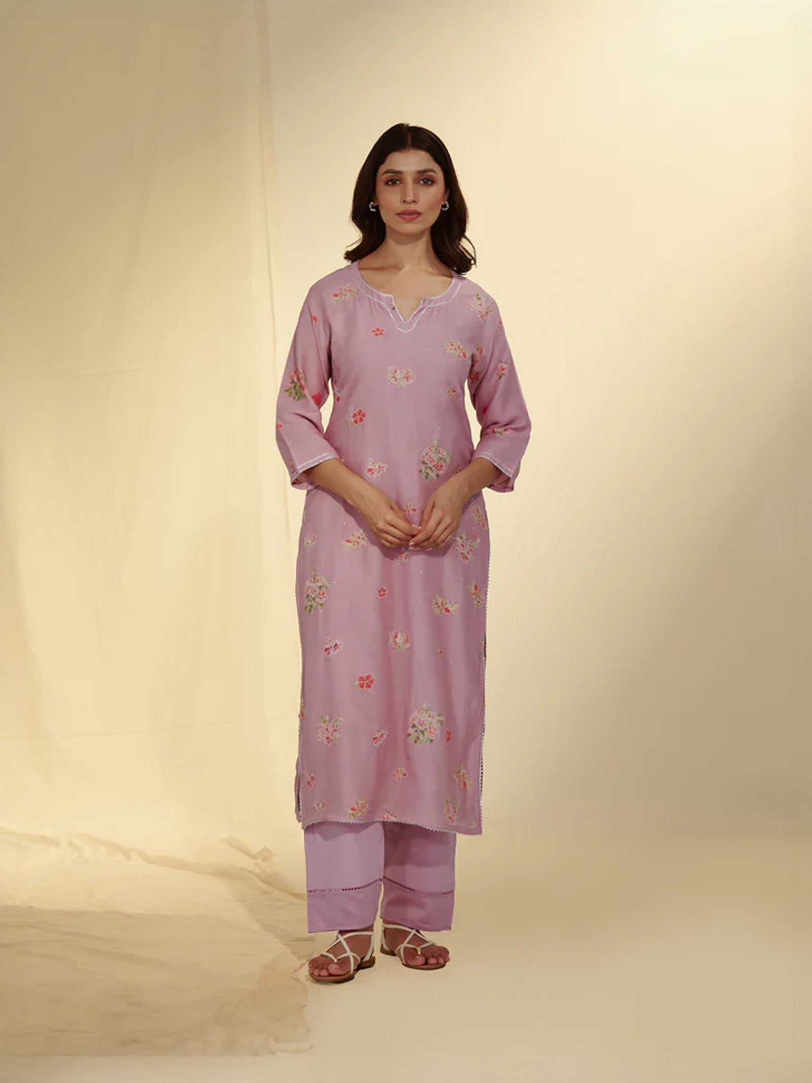 Just Mauve Chanderi Kurta