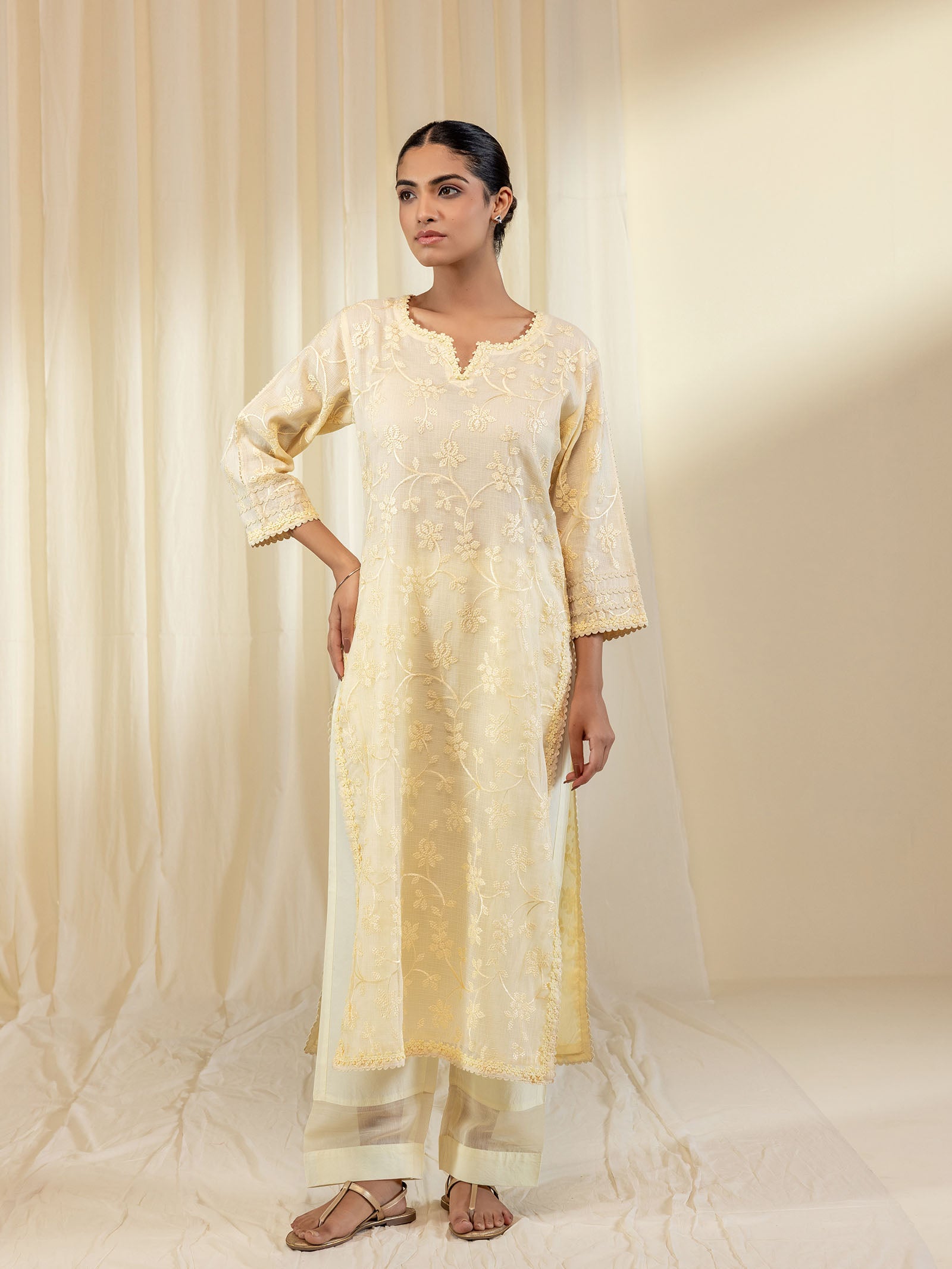 Kota Jaal Lemon Kurta