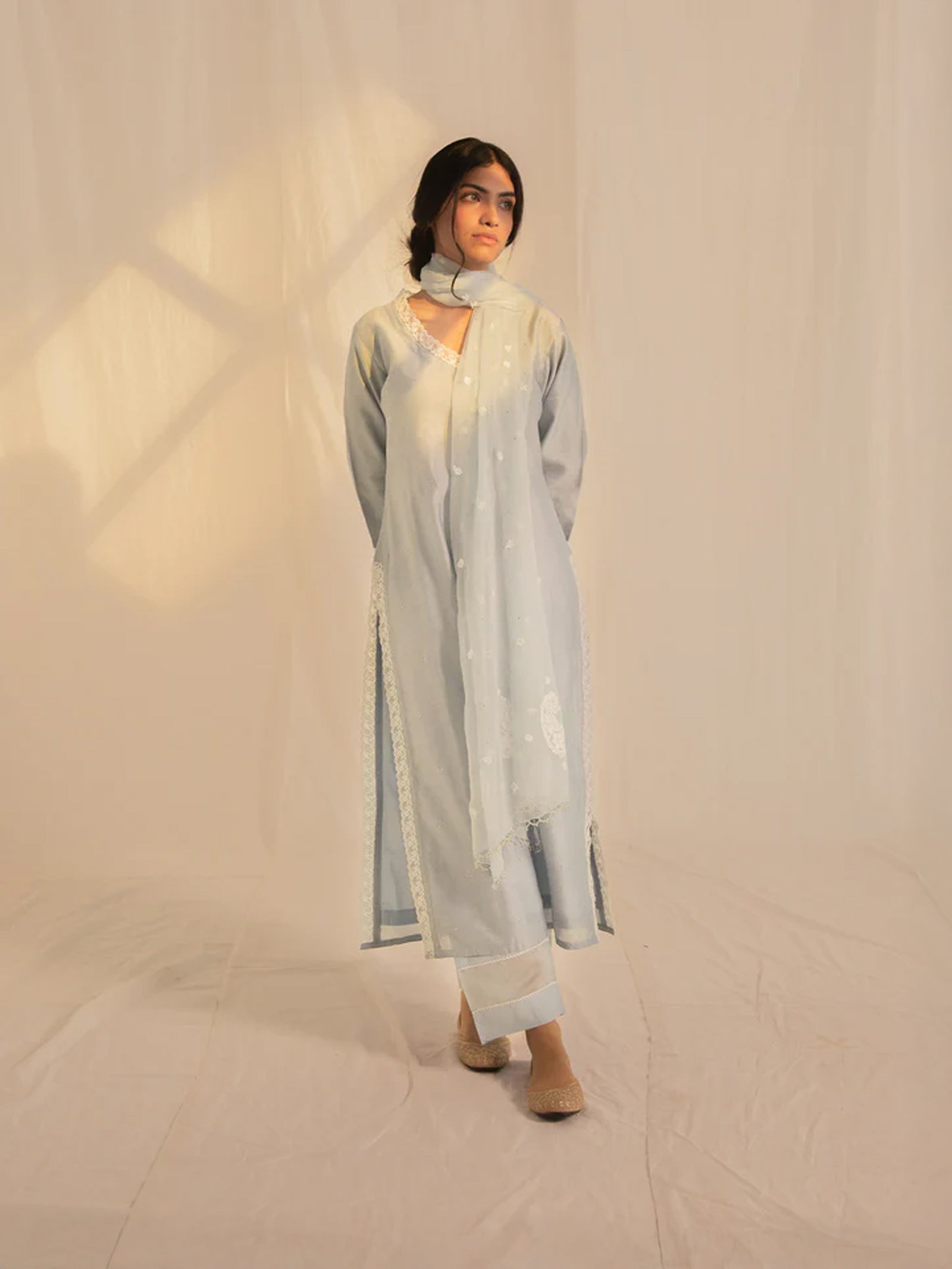 Nawabi Aasman Chanderi Kurta