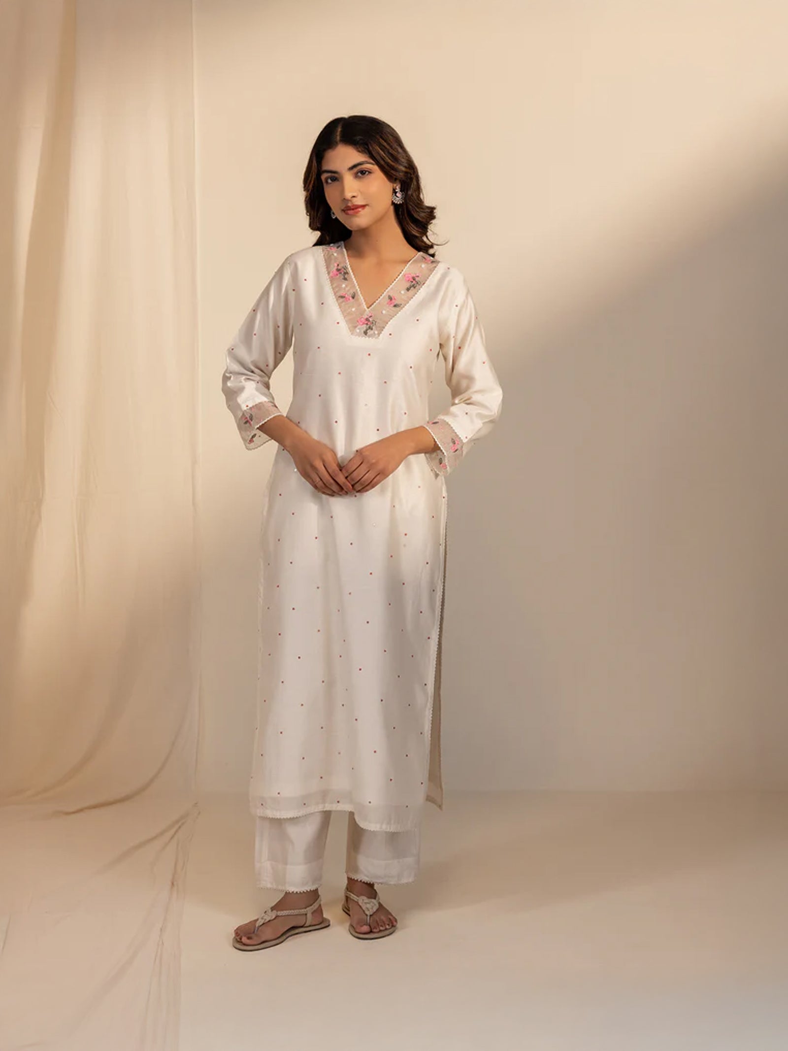 Pearl Petals Chanderi Kurta