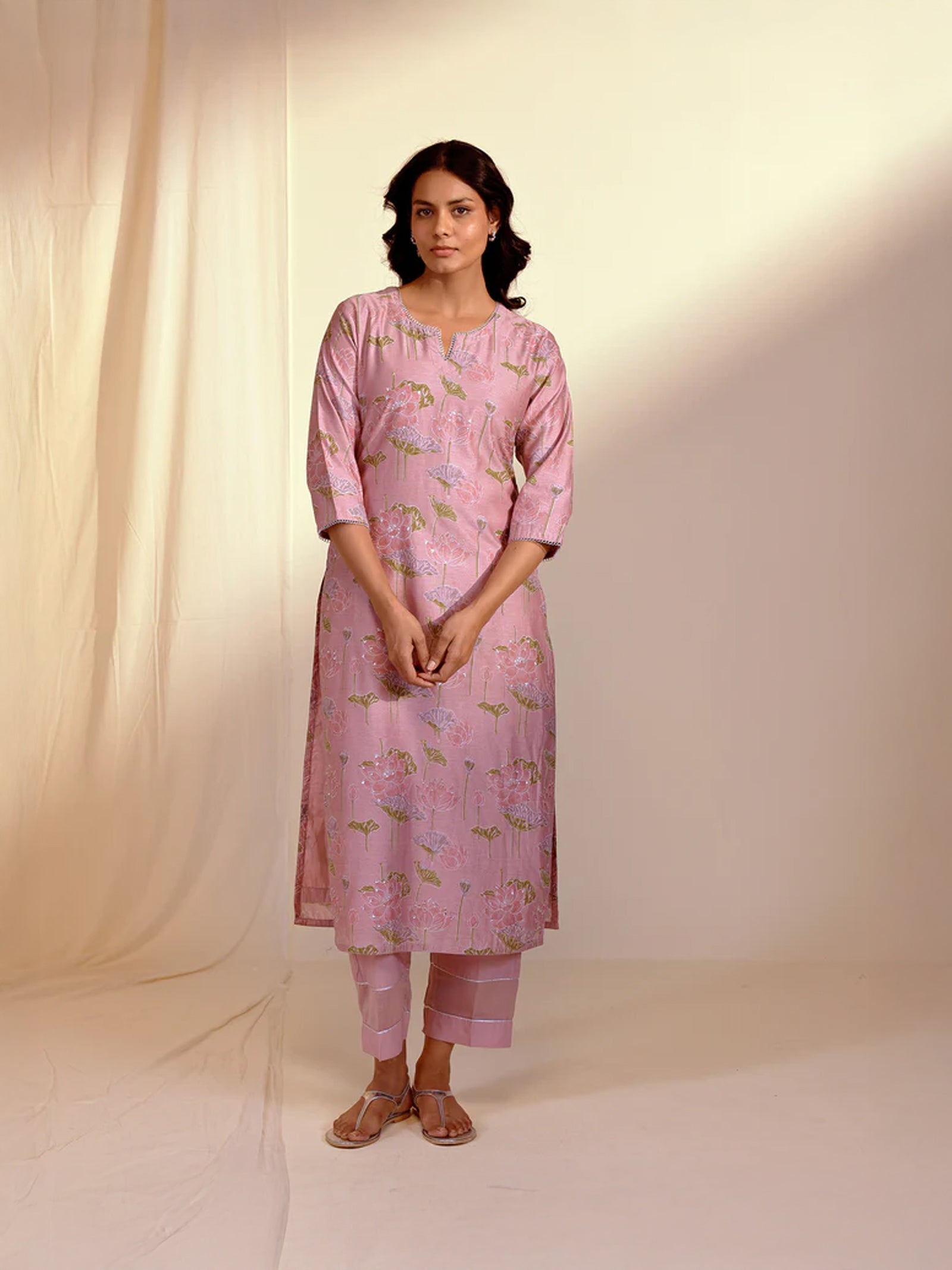 Silver Smith Pink Chanderi Kurta