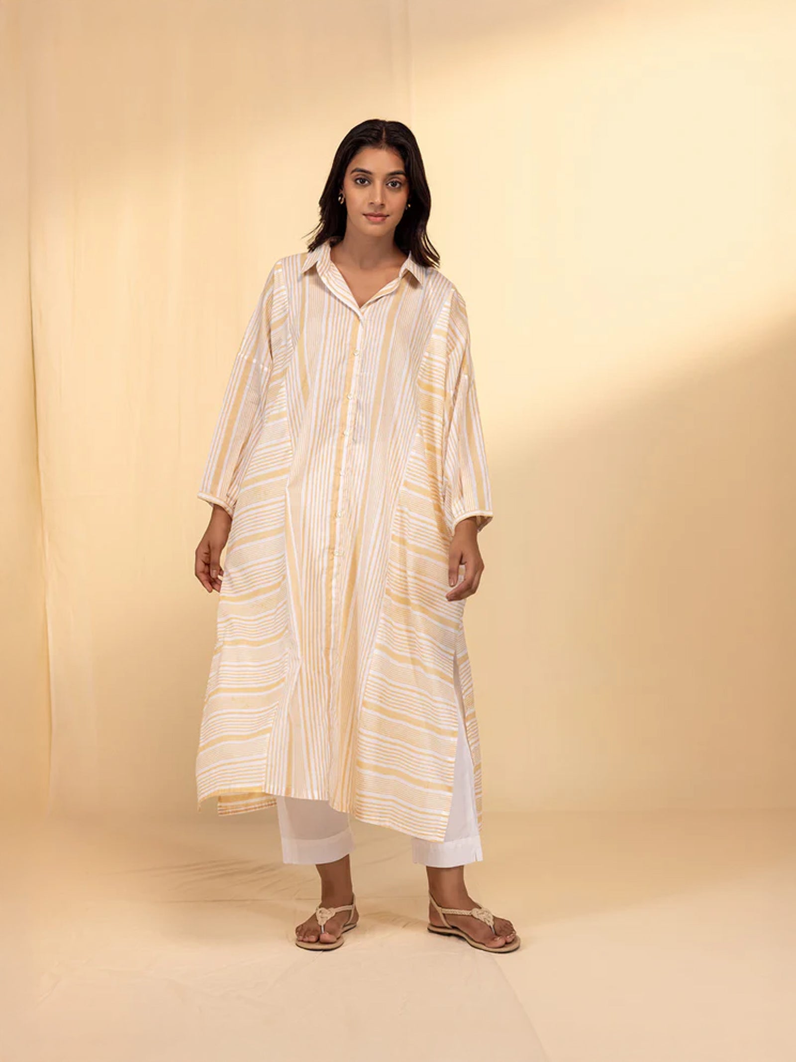 Sunset Stripe Cotton Kurta