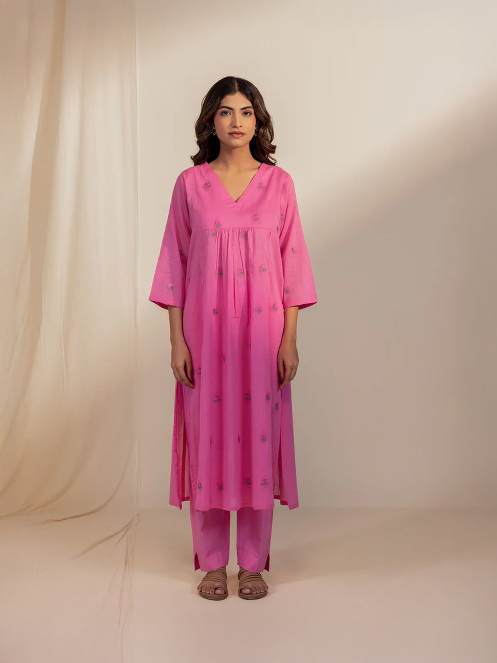 The Artisans Blush Voile Kurta