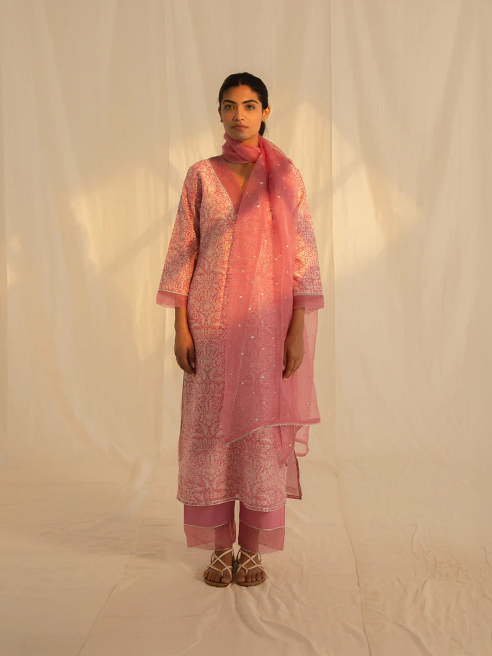 Think Pink Chanderi Kurta