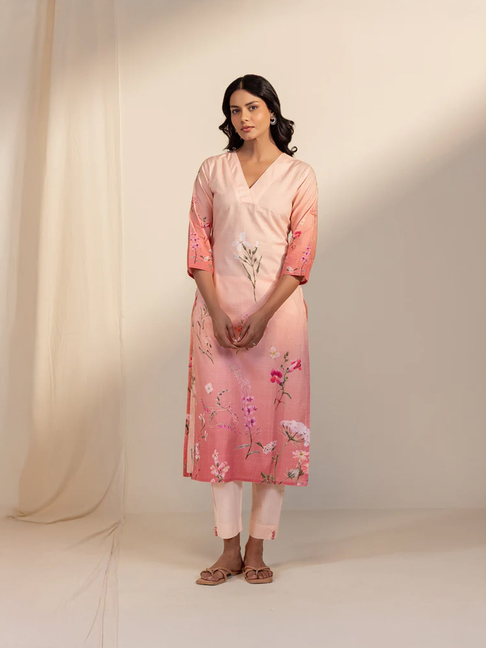 WITP Peach Cotton Kurta