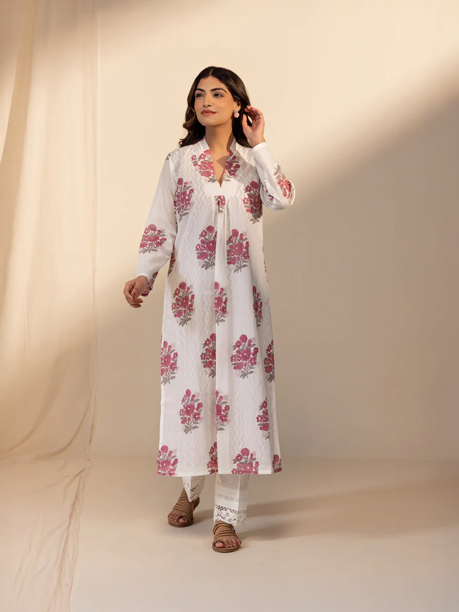 Zigzag Stitch Voile Kurta