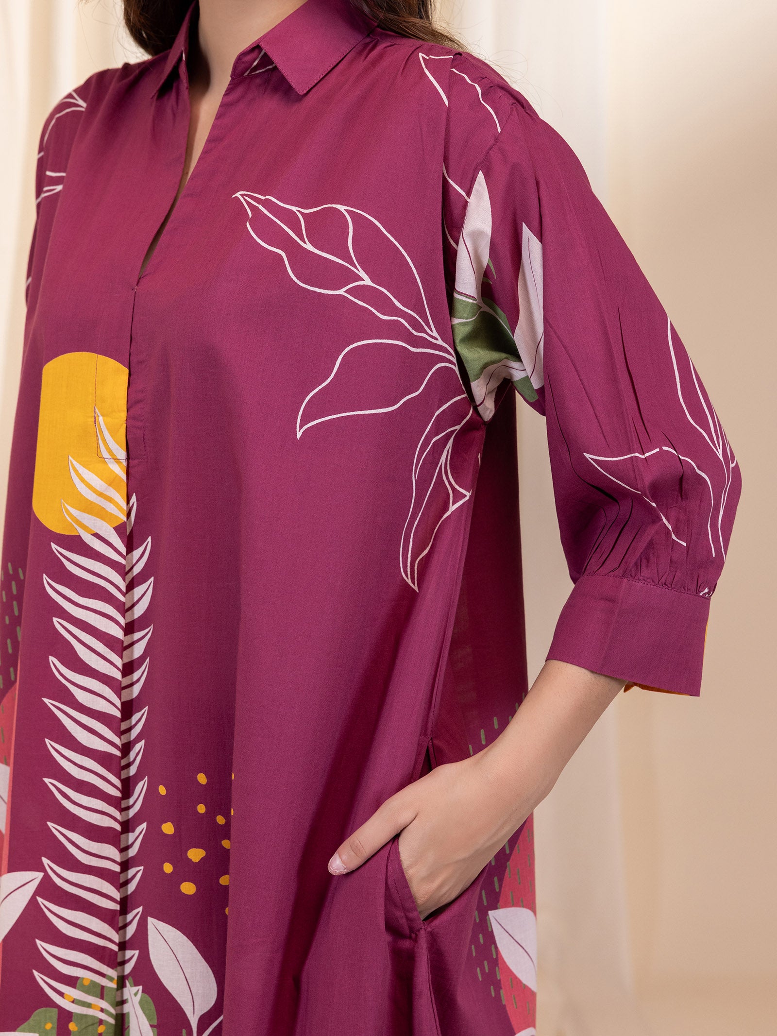 Boho Purple Cotton Kurta