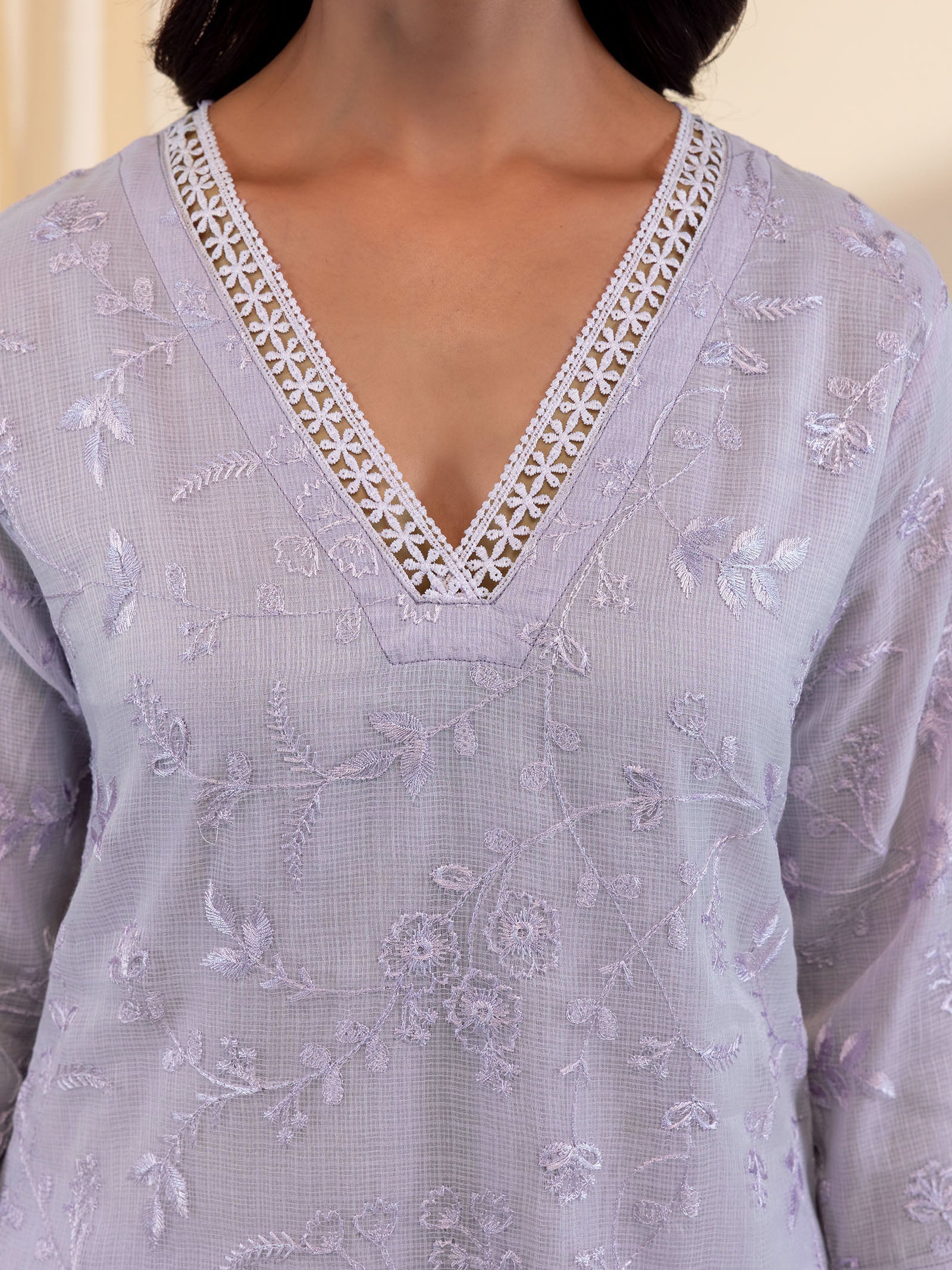 Kota Jaal Purple Kurta