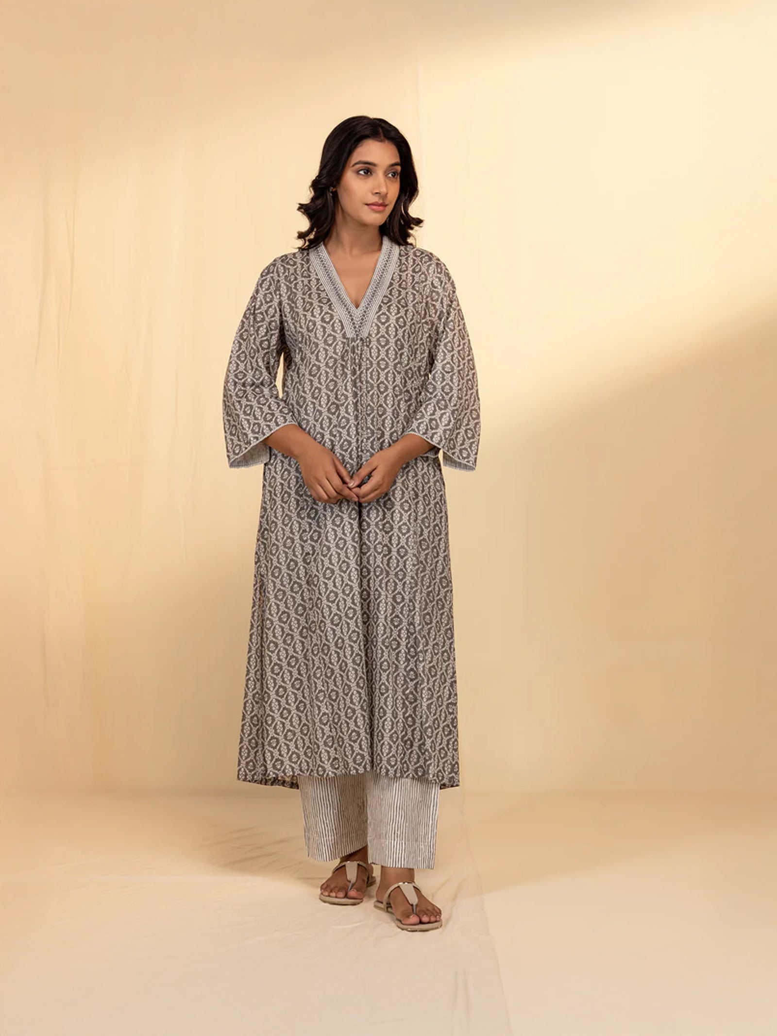Smoke Voile Kurta