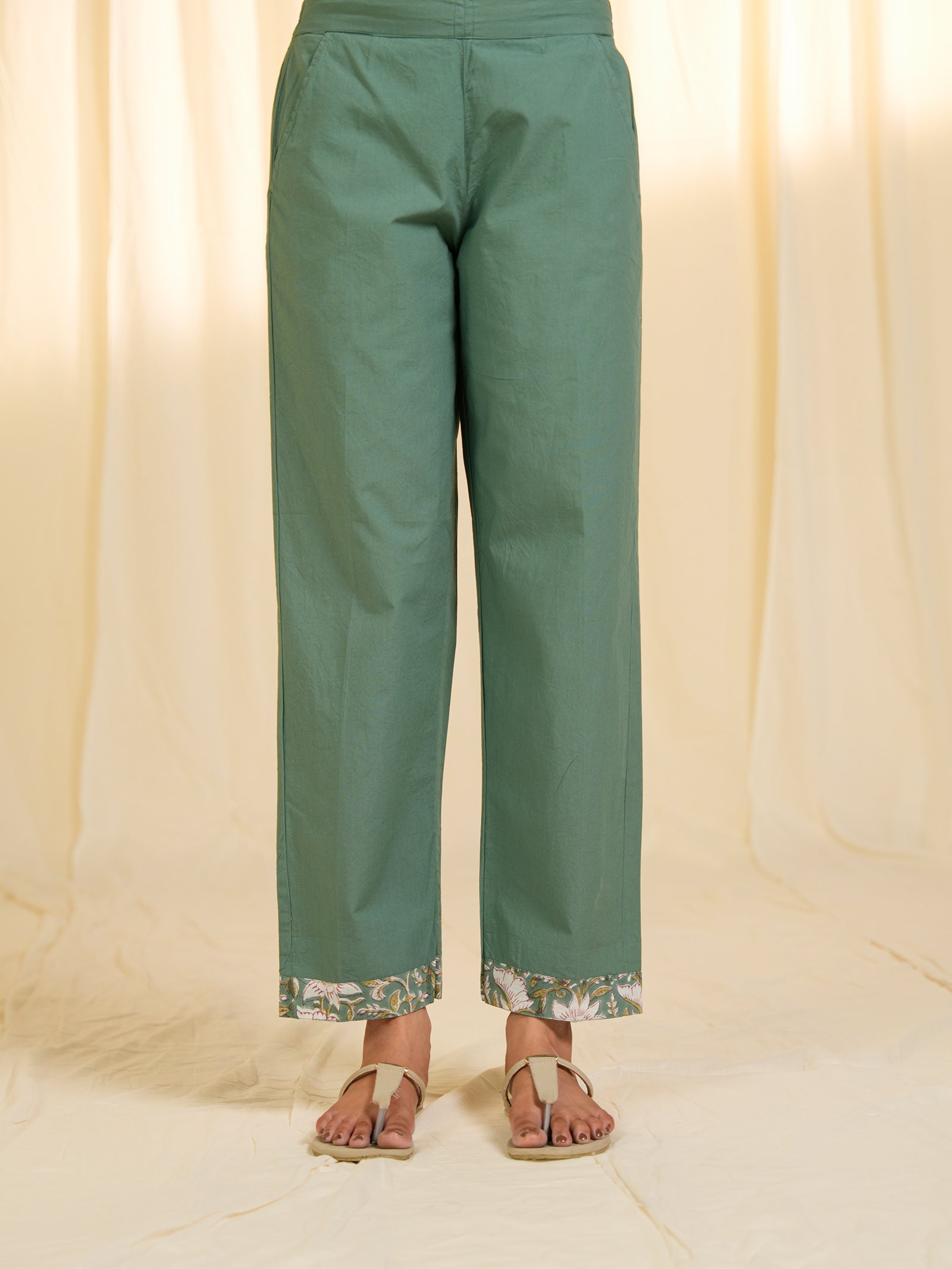 Kala Ghoda Greens Cotton Straight Pants