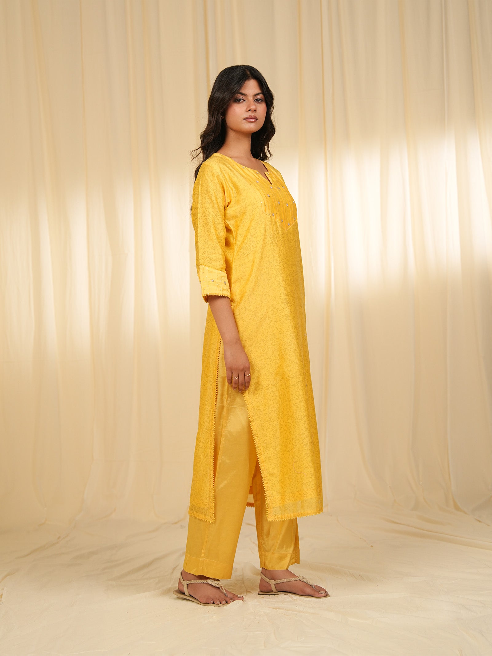 Kanak Chanderi Kurta