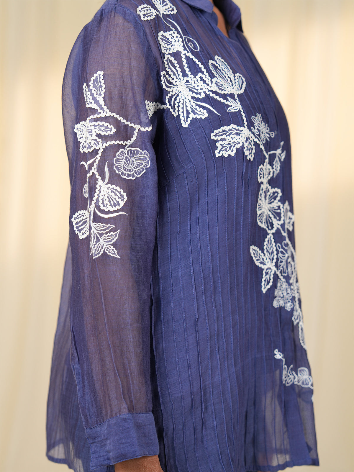 Laced-Up Jamun Chanderi Shirt (Set Of 2)