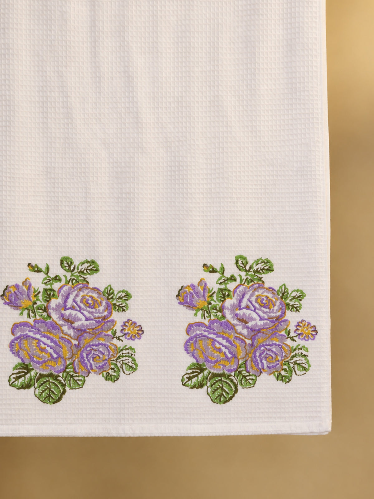 Lavender Rose Waffle Bath Towel