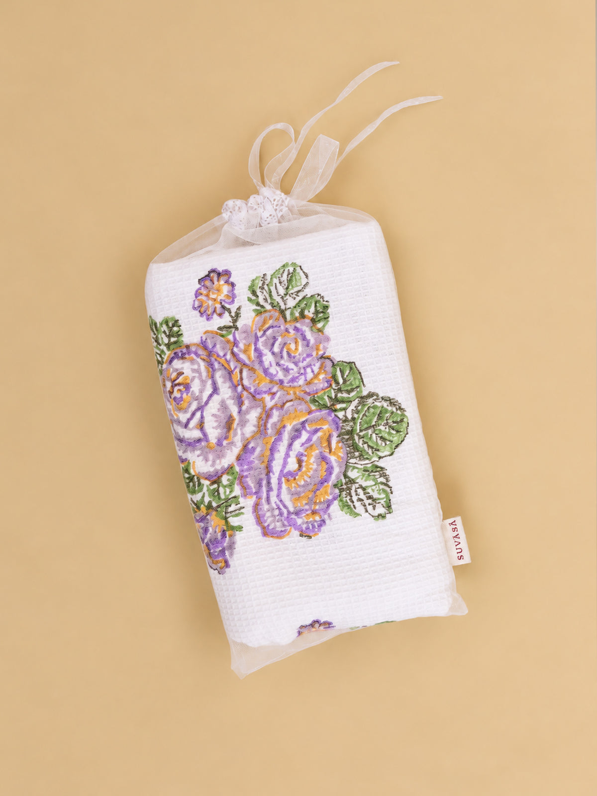 Lavender Rose Waffle Bath Towel