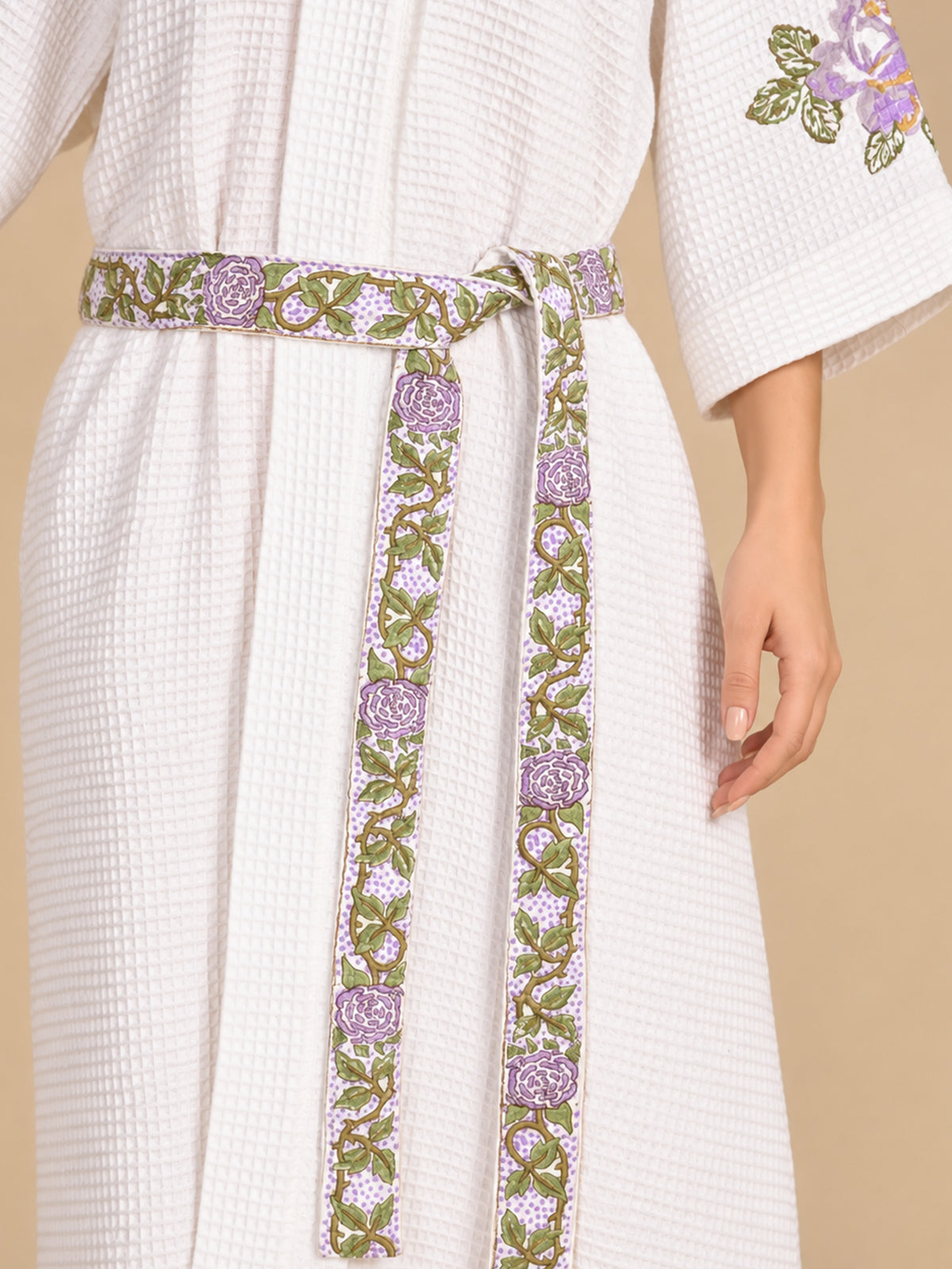Lavender Rose Waffle Bathrobe