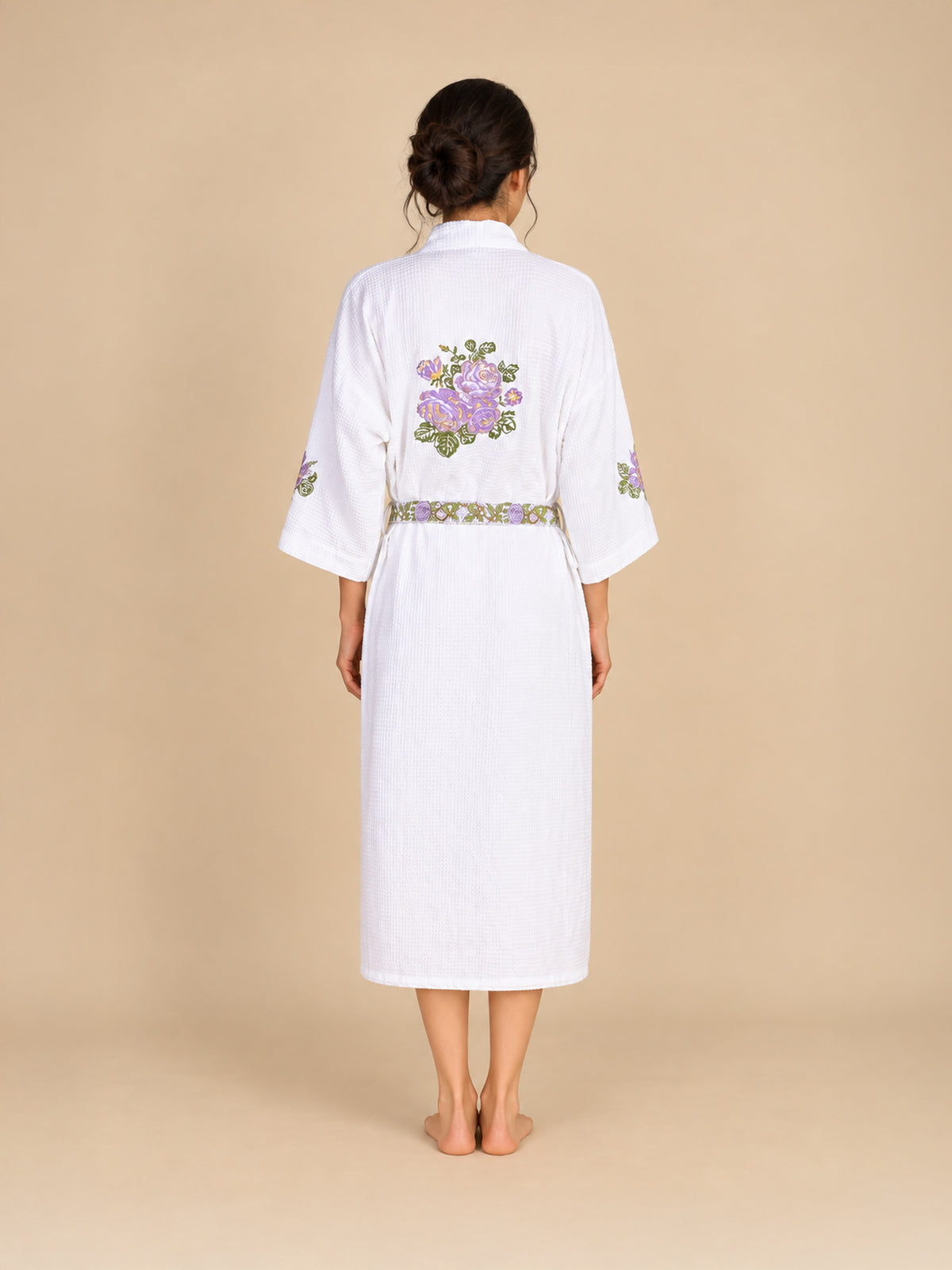 Lavender Rose Waffle Bathrobe