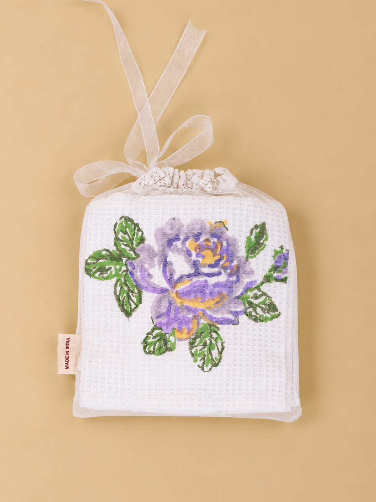 Lavender Rose Waffle Hand Towel (Set Of 2)
