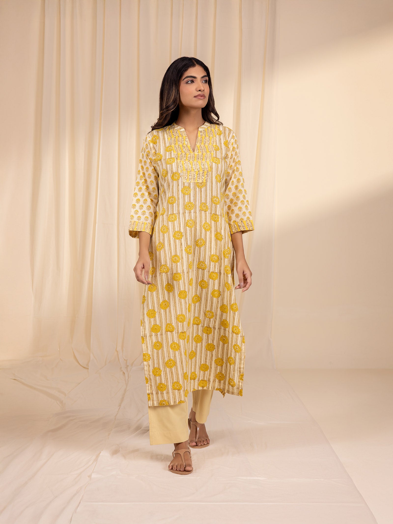 Lemon Sorbet Cotton Kurta