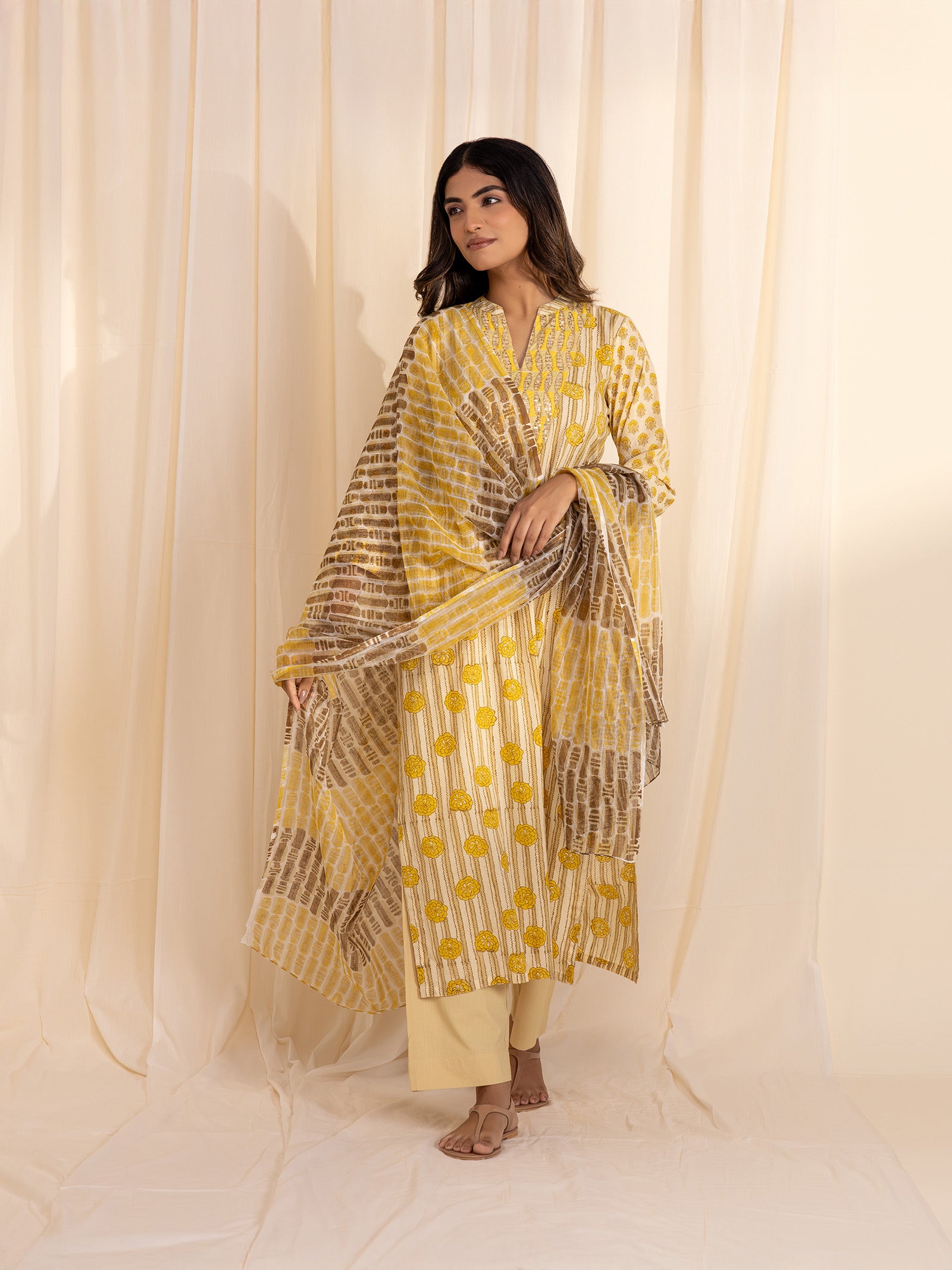 Lemon Sorbet Kota Dupatta