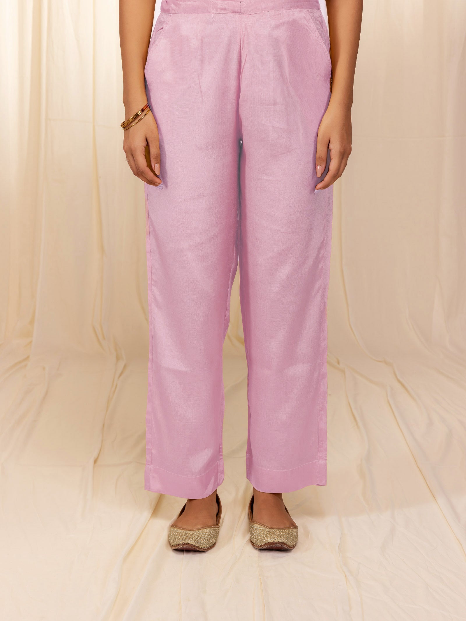 Naturals Lilac Bamboo Silk Straight Pants